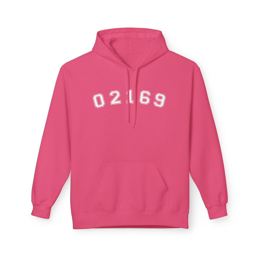02169- Quincy Zip Code Softstyle Hoodie White Text