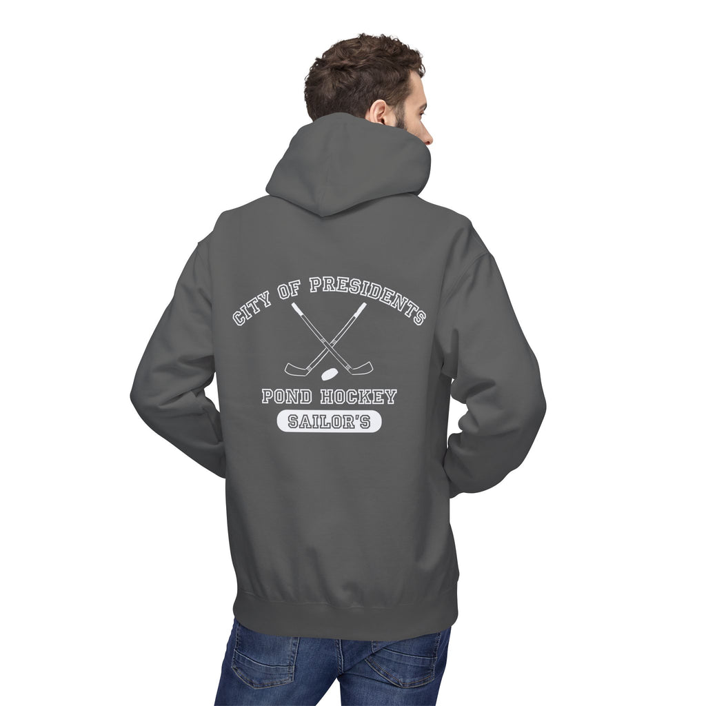 Sailor's Pond Hockey Softstyle Hoodie White Text