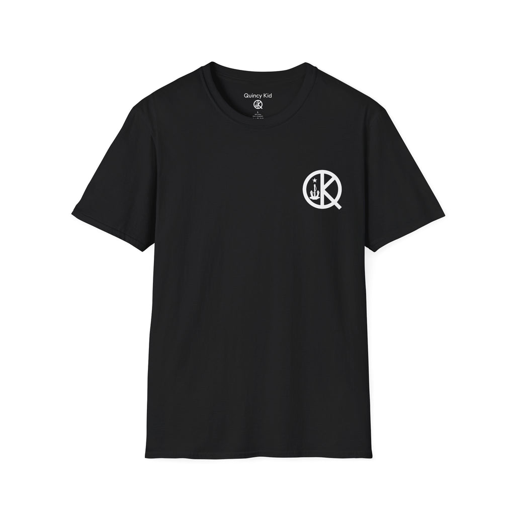 West Quincy Latitude and Longitude White Text