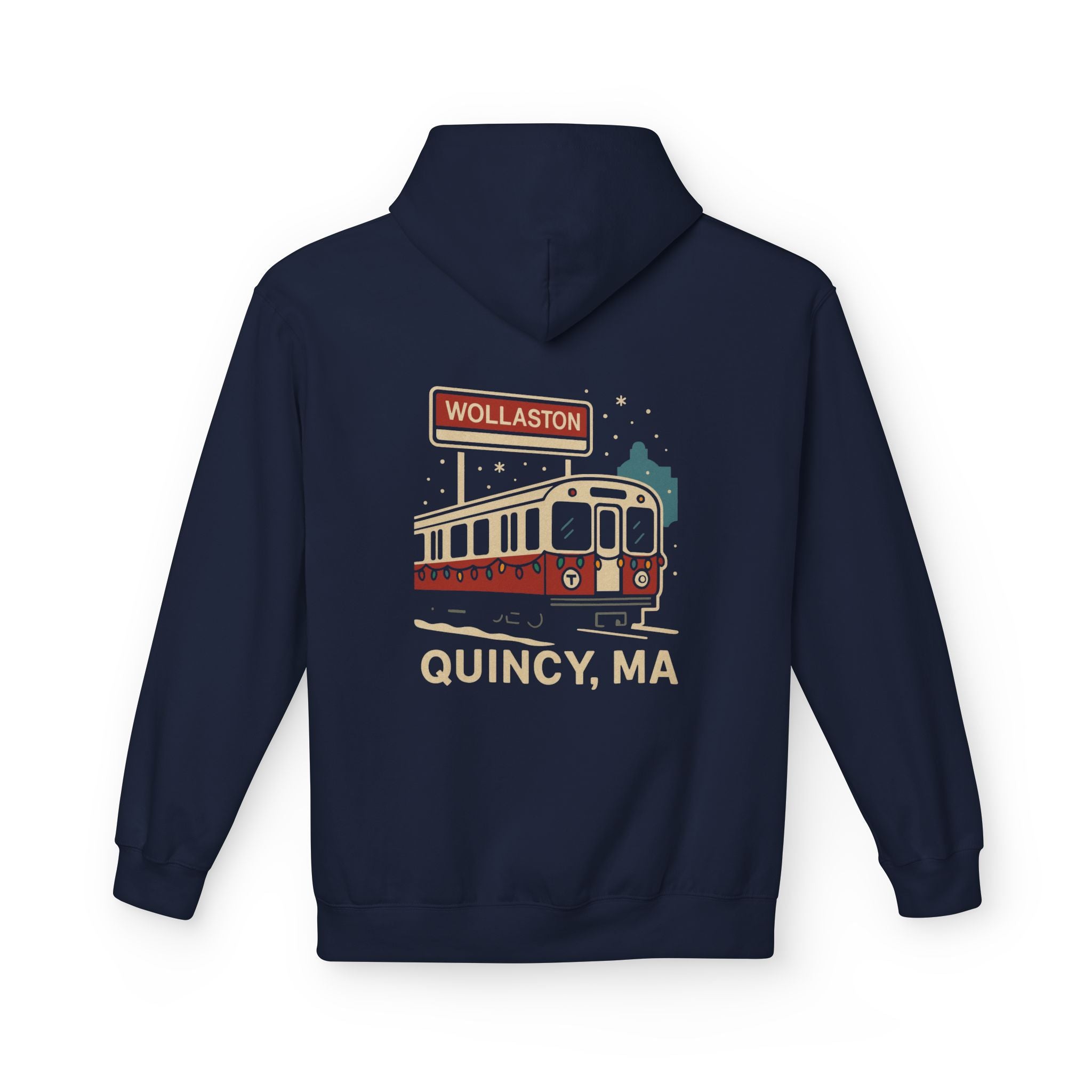 Wollaston Red Line Holiday Softstyle Hoodie- White Logo