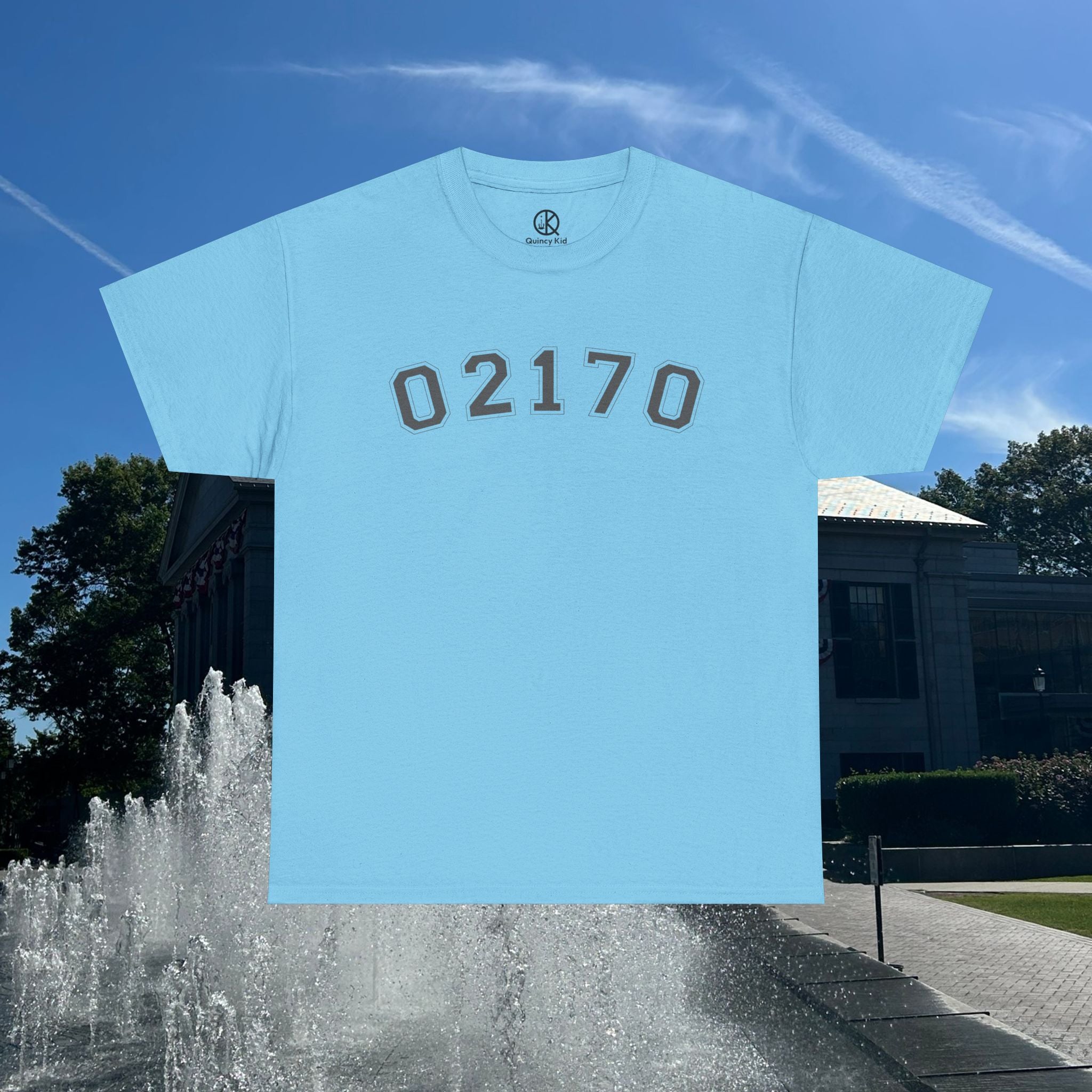 02170- Quincy Zip Code T-shirt Grey Text