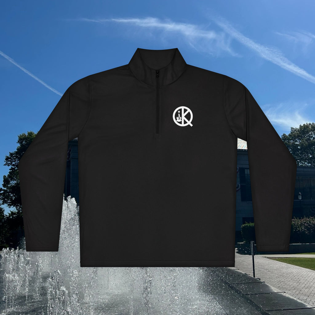 Quincy Kid- Quarter Zip White Logo