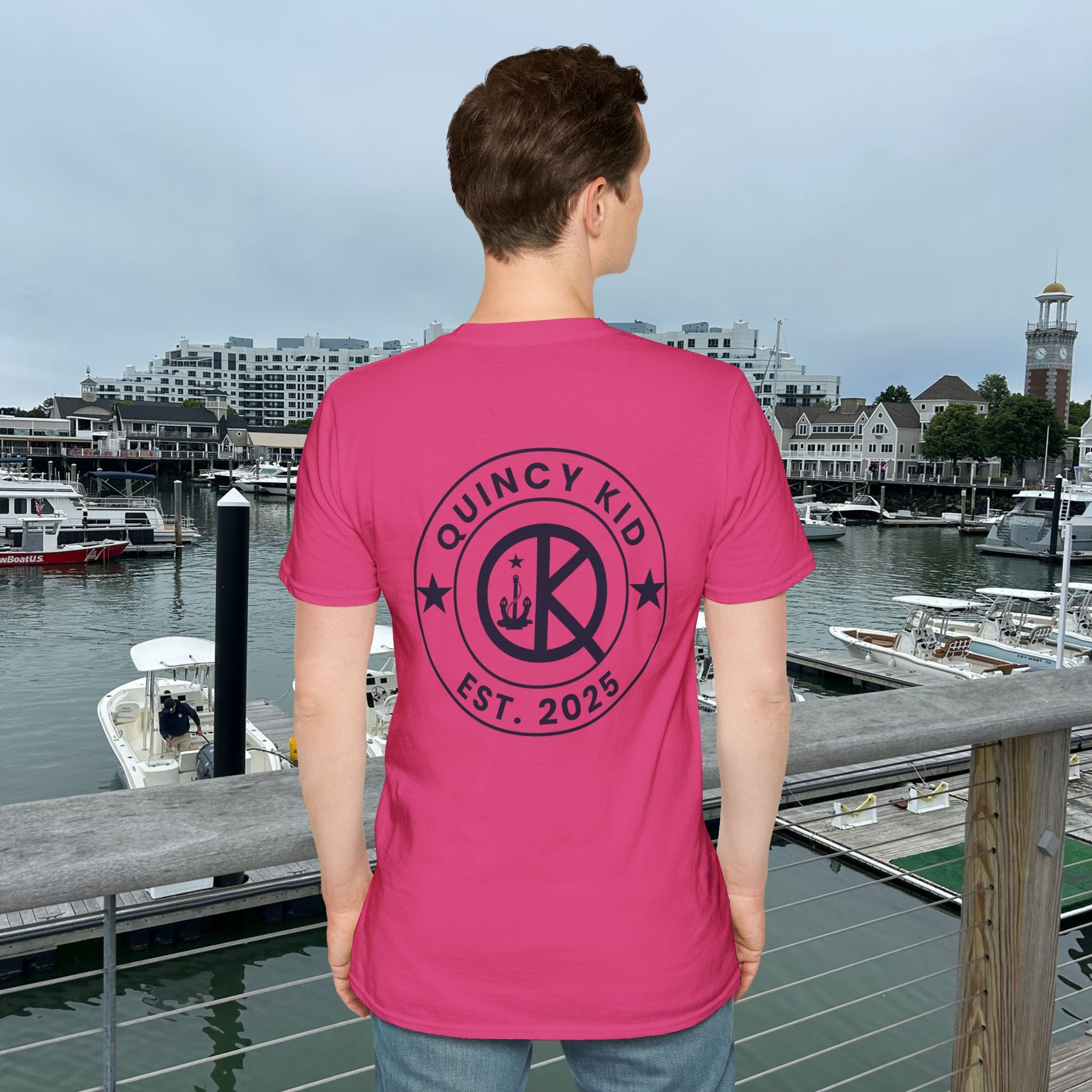 Quincy Kid Emblem T-Shirt- Navy