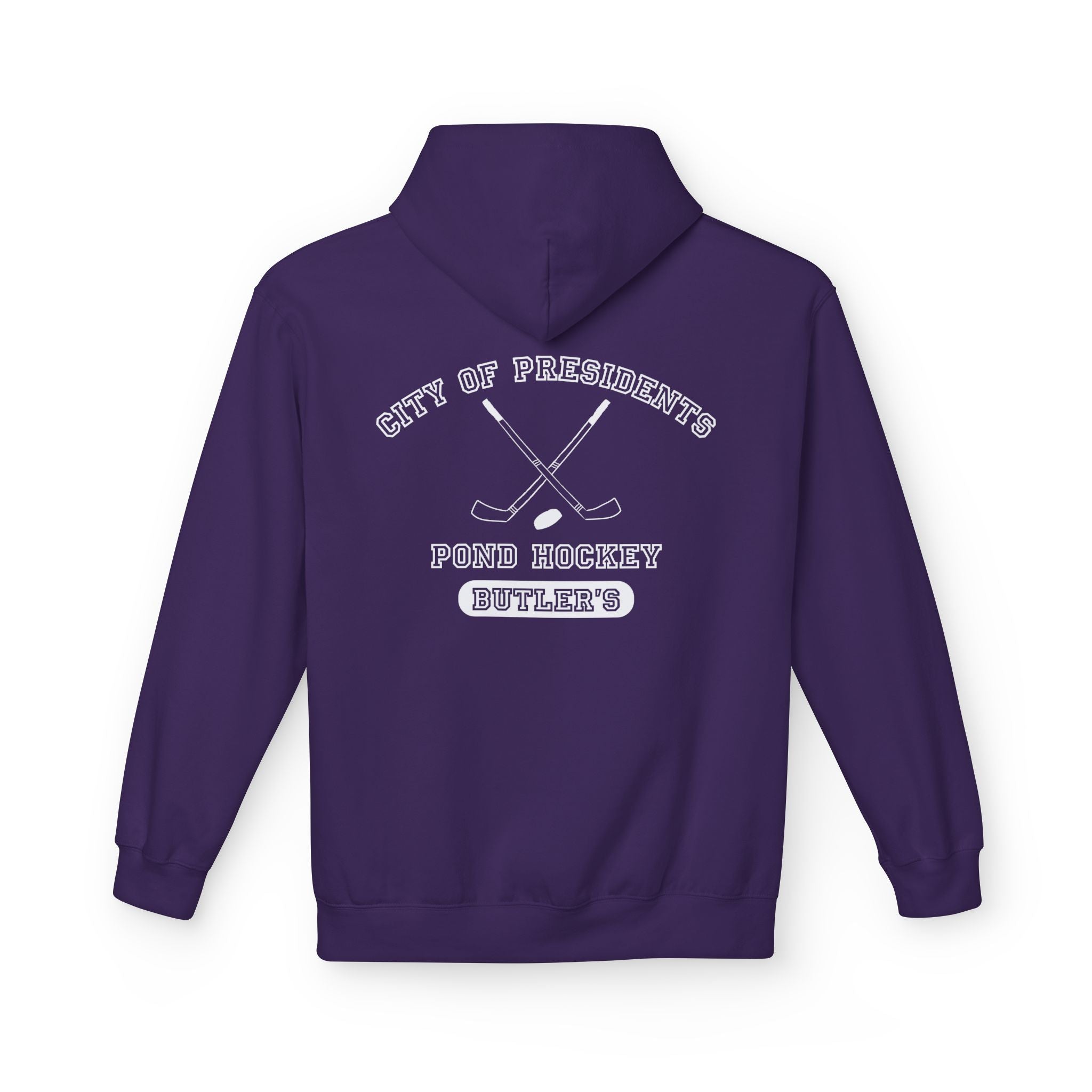 Butler's Pond Hockey Softstyle Hoodie White Text