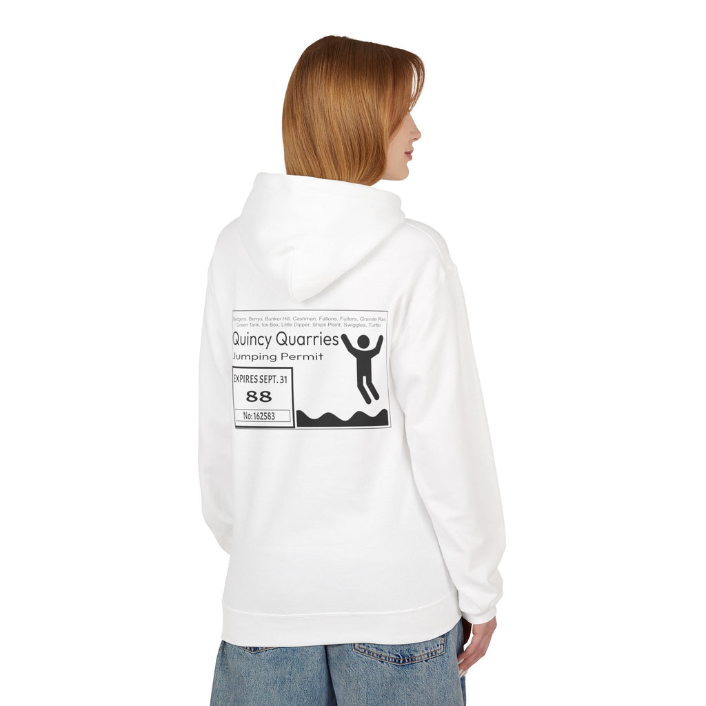 Quincy Quarries Permit Softstyle Hoodie- Black Text