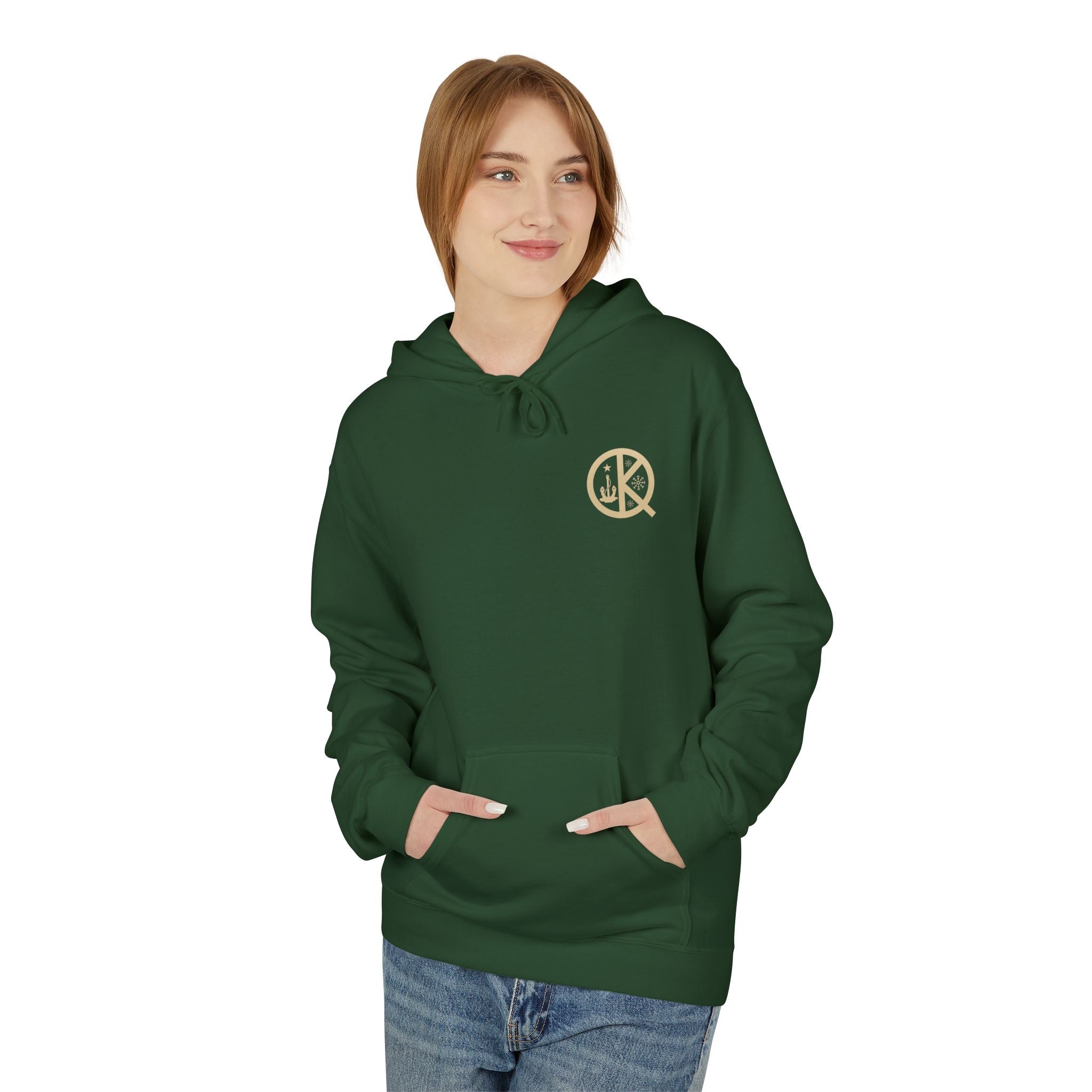 North Quincy Red Line Holiday Softstyle Hoodie- White Logo
