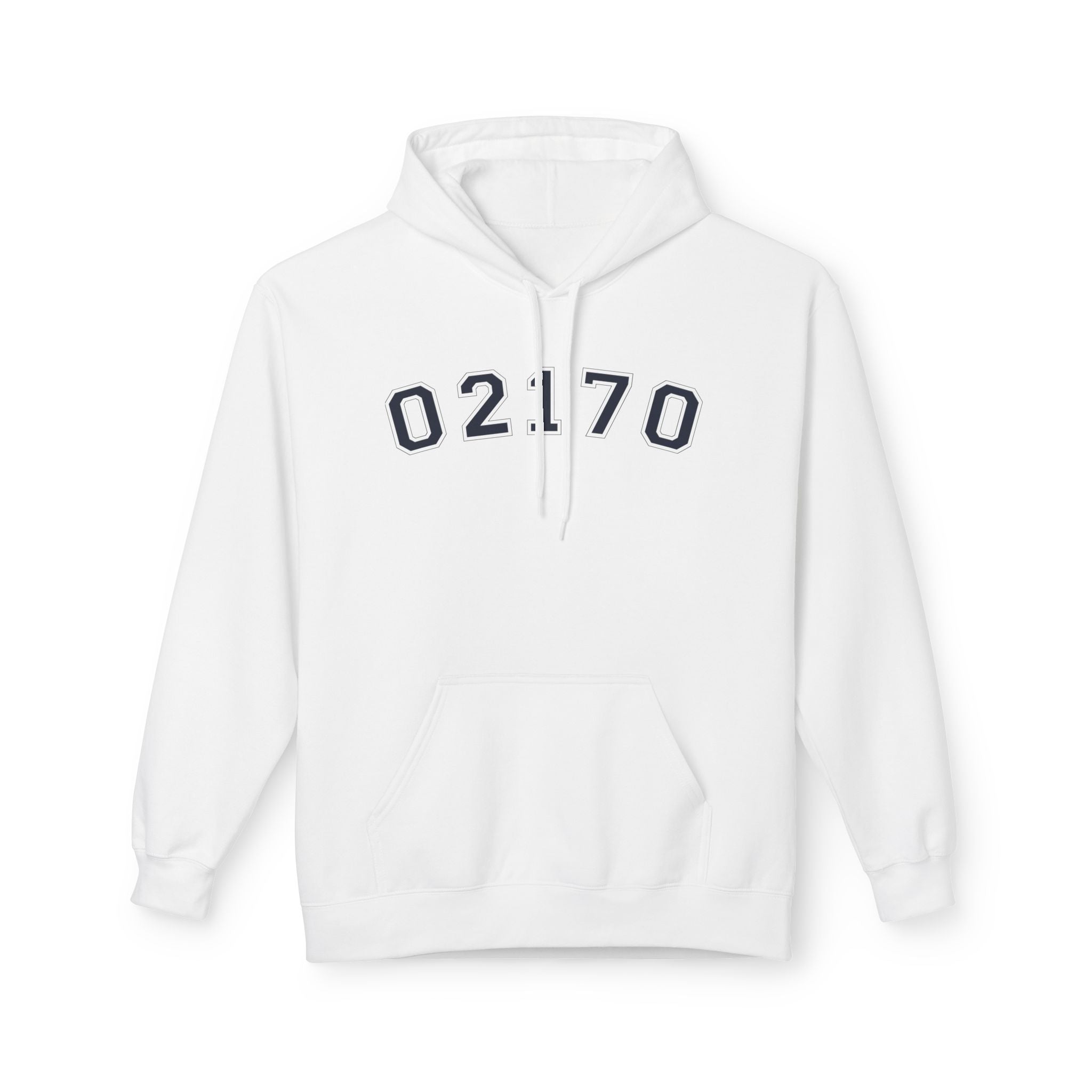 02170- Quincy Zip Code Soft style Hoodie Navy Text