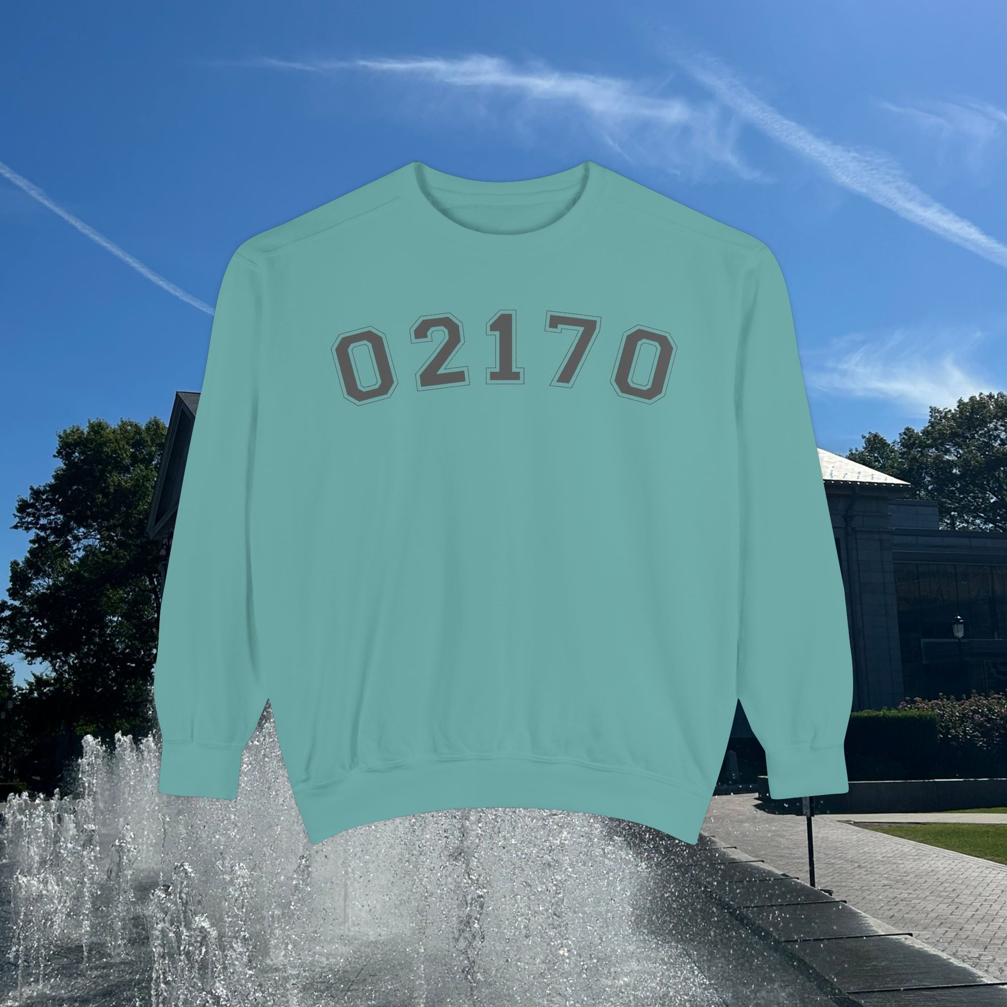 02170- Quincy Zip Code Sweatshirt Grey Text