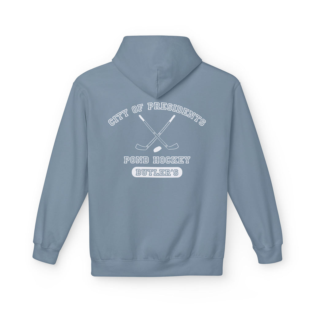 Butler's Pond Hockey Softstyle Hoodie White Text