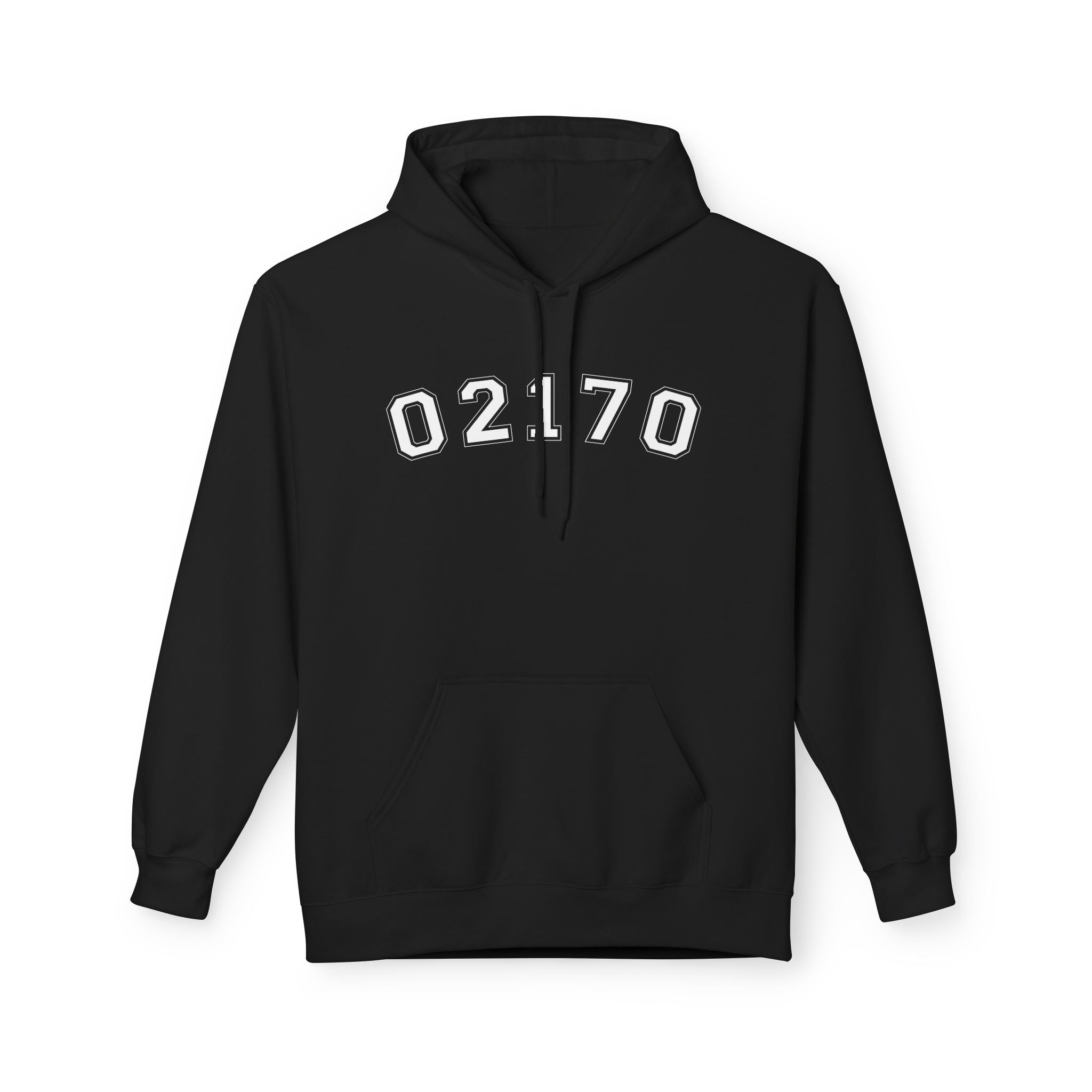 02170- Quincy Zip Code Softstyle Hoodie White Text