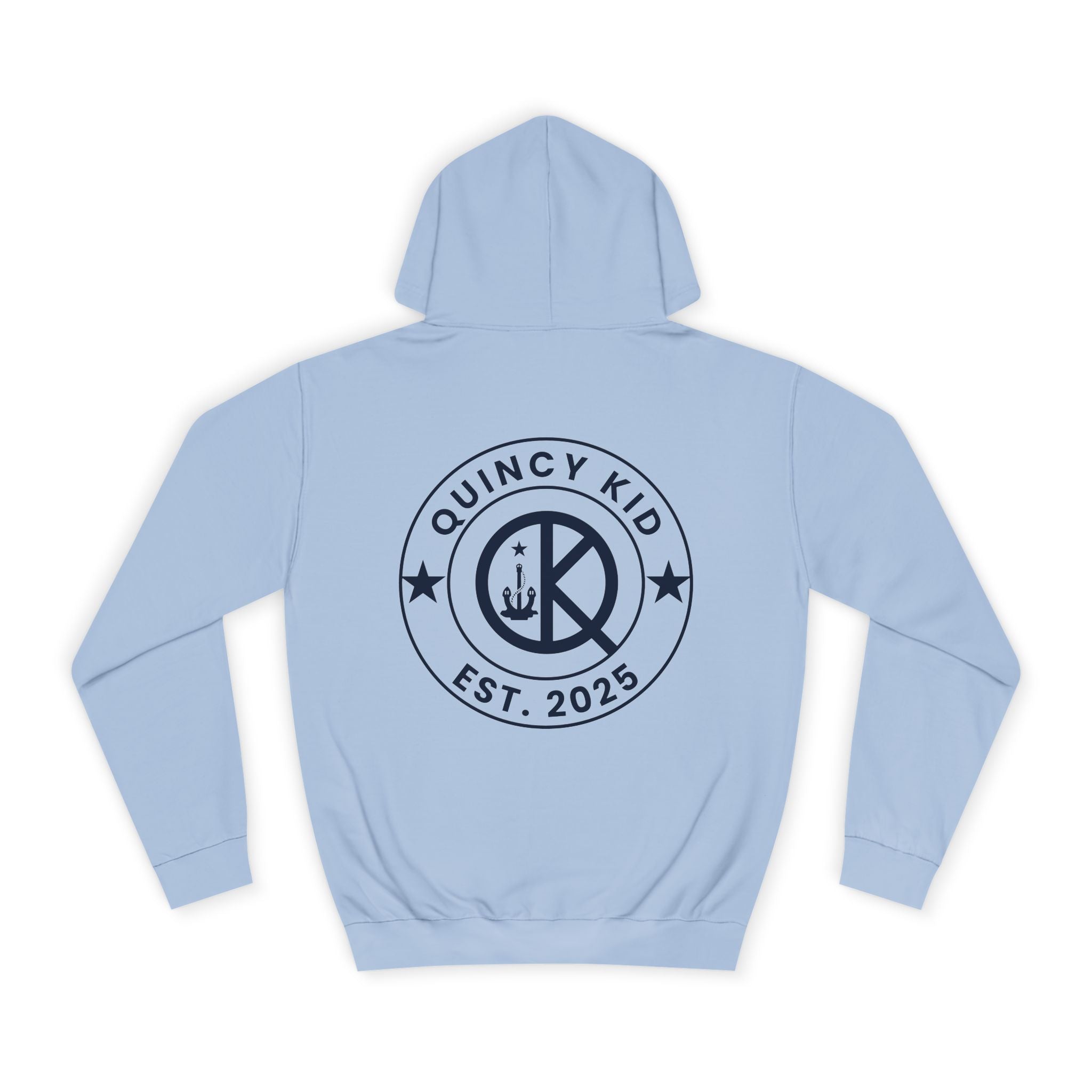 Quincy Kid Hoodie with Emblem- Navy
