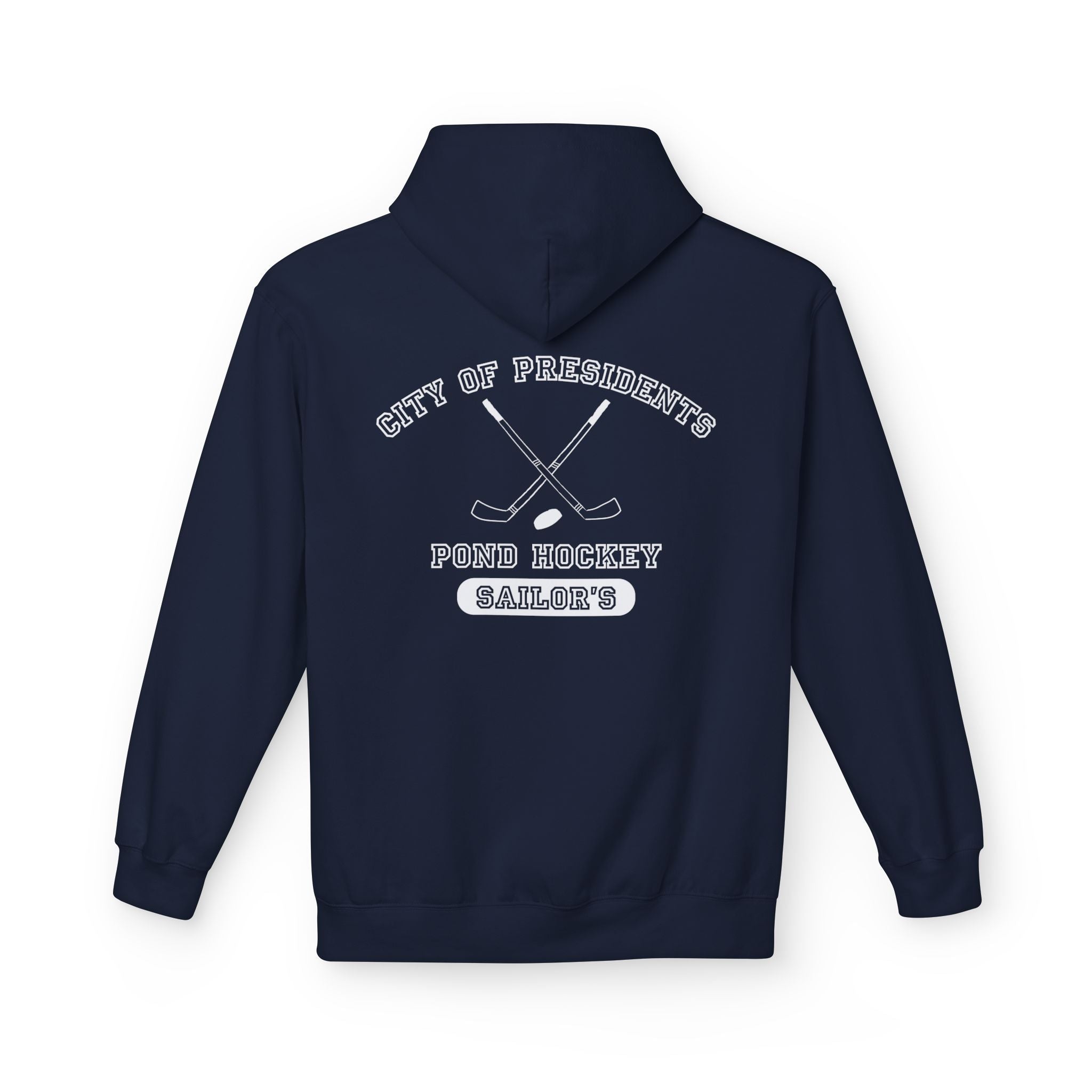 Sailor's Pond Hockey Softstyle Hoodie White Text