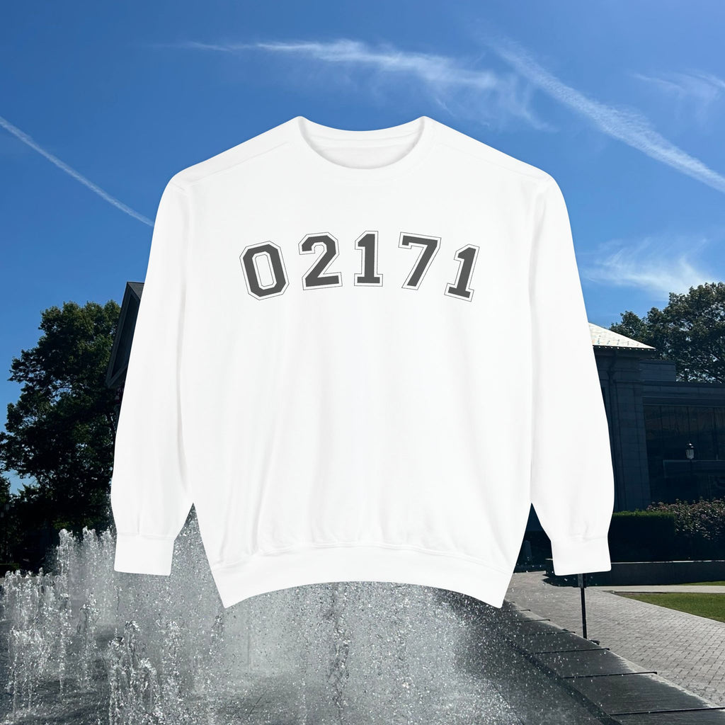 02171- Quincy Zip Code Sweatshirt Grey Text