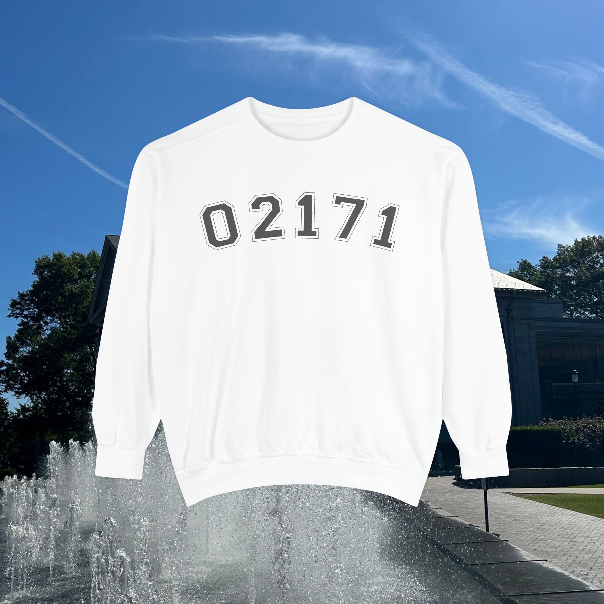 02171- Quincy Zip Code Sweatshirt Grey Text