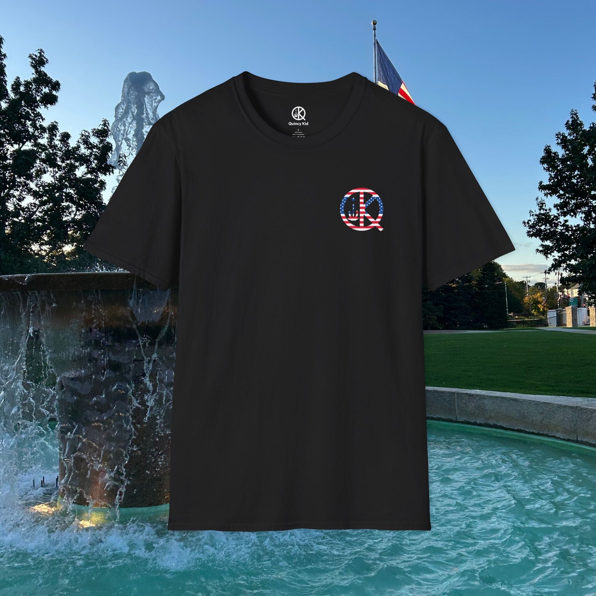 Quincy Kid Flag Logo- Flag Day T-Shirt