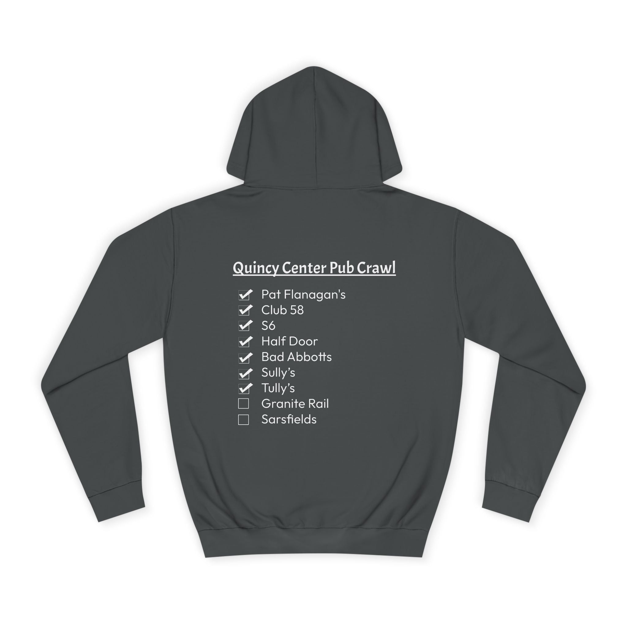 Quincy Center Pub Crawl Throwback Hoodie