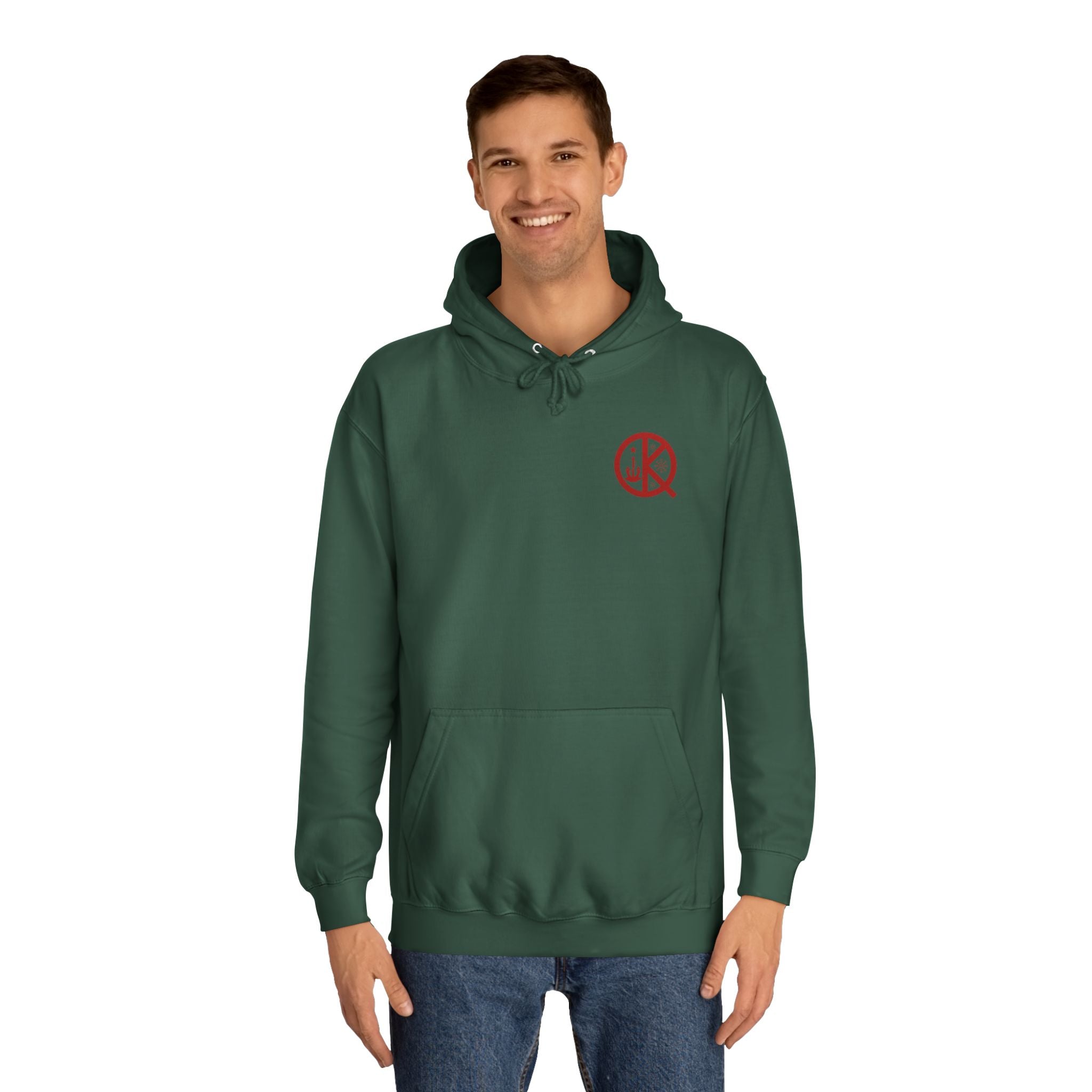 North Quincy Red Line Holiday Hoodie- Red Logo