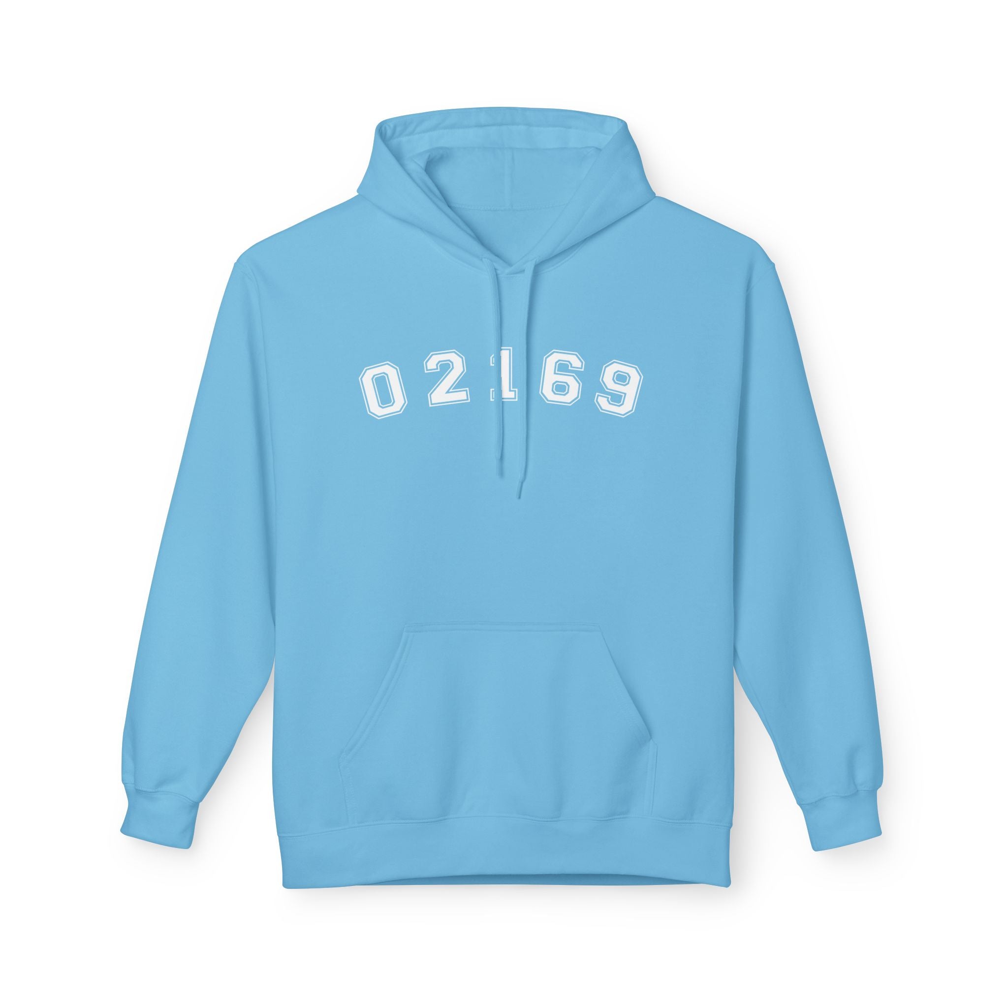 02169- Quincy Zip Code Softstyle Hoodie White Text