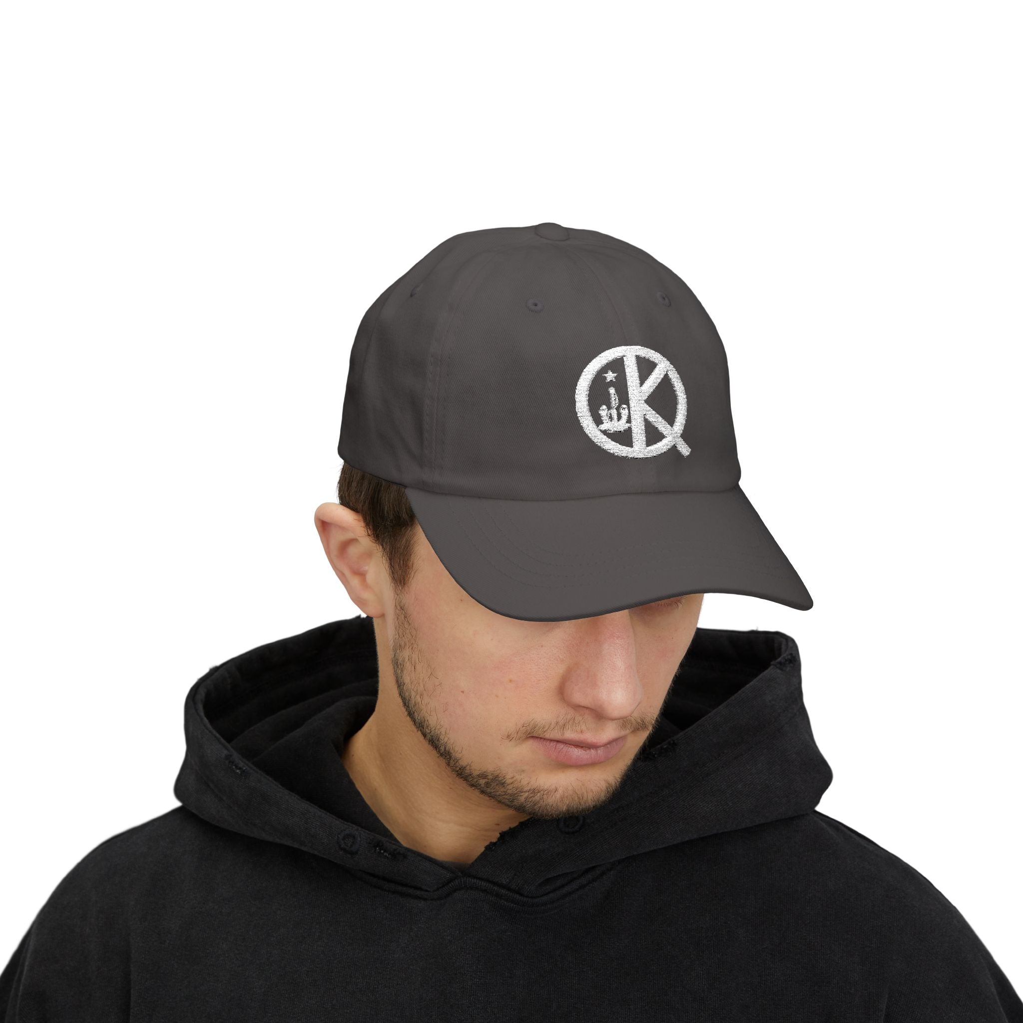 Quincy QK Classic Dad Cap — White Logo Baseball Hat