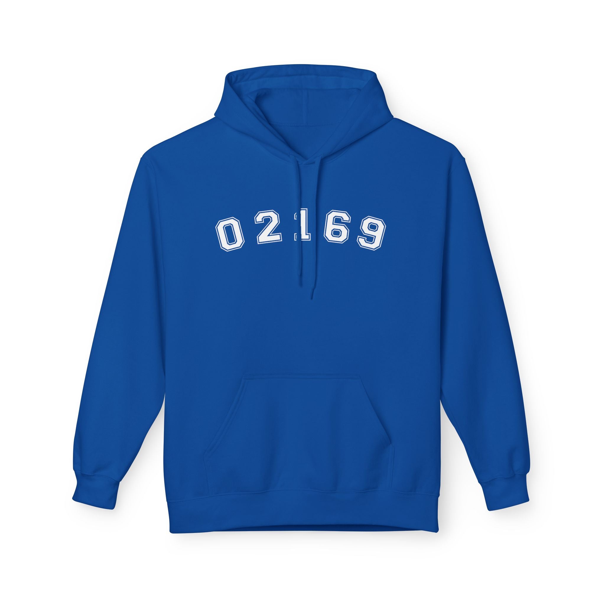 02169- Quincy Zip Code Softstyle Hoodie White Text