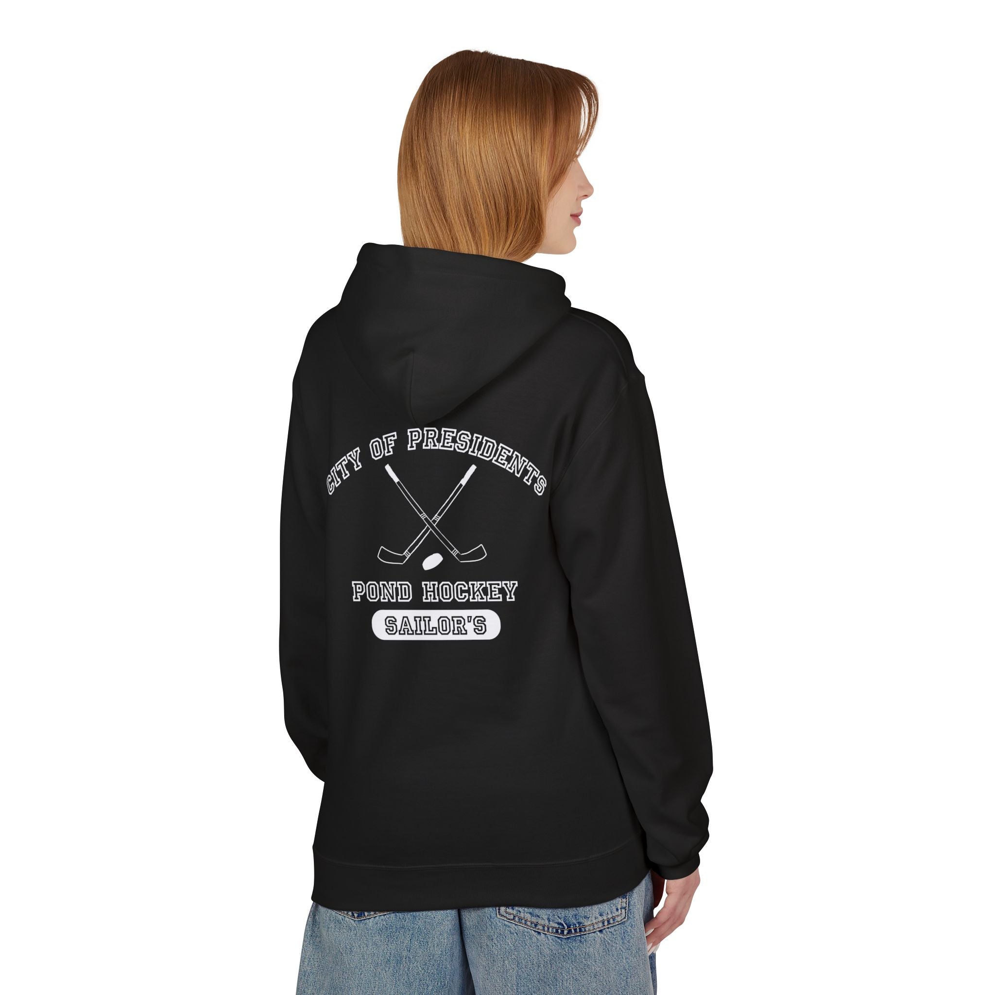 Sailor's Pond Hockey Softstyle Hoodie White Text