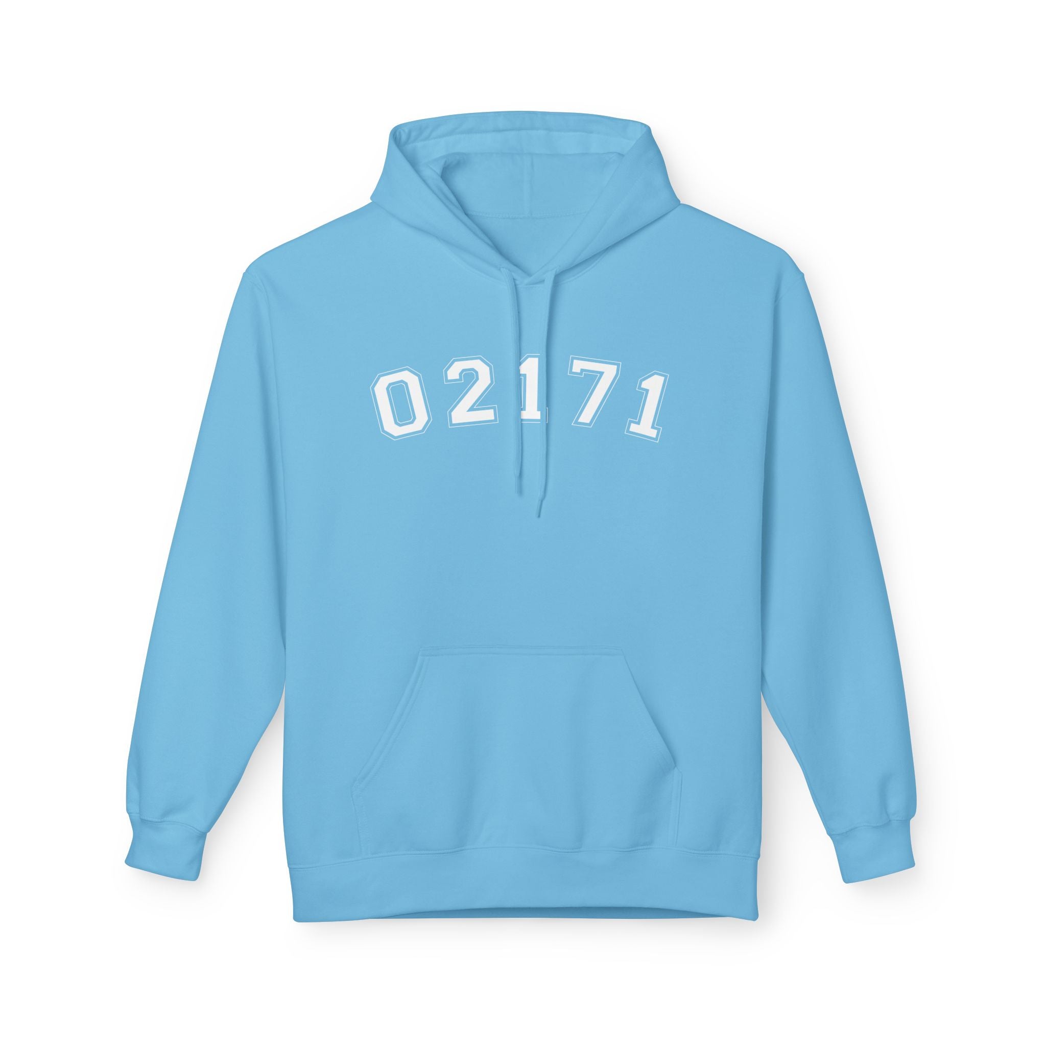 02171- Quincy Zip Code Softstyle Hoodie White Text