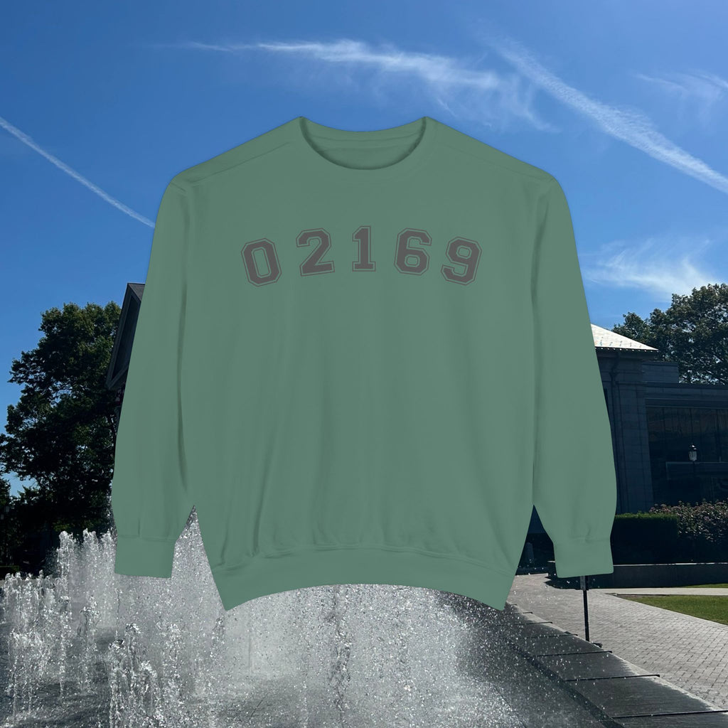 02169- Quincy Zip Code Sweatshirt Grey Text