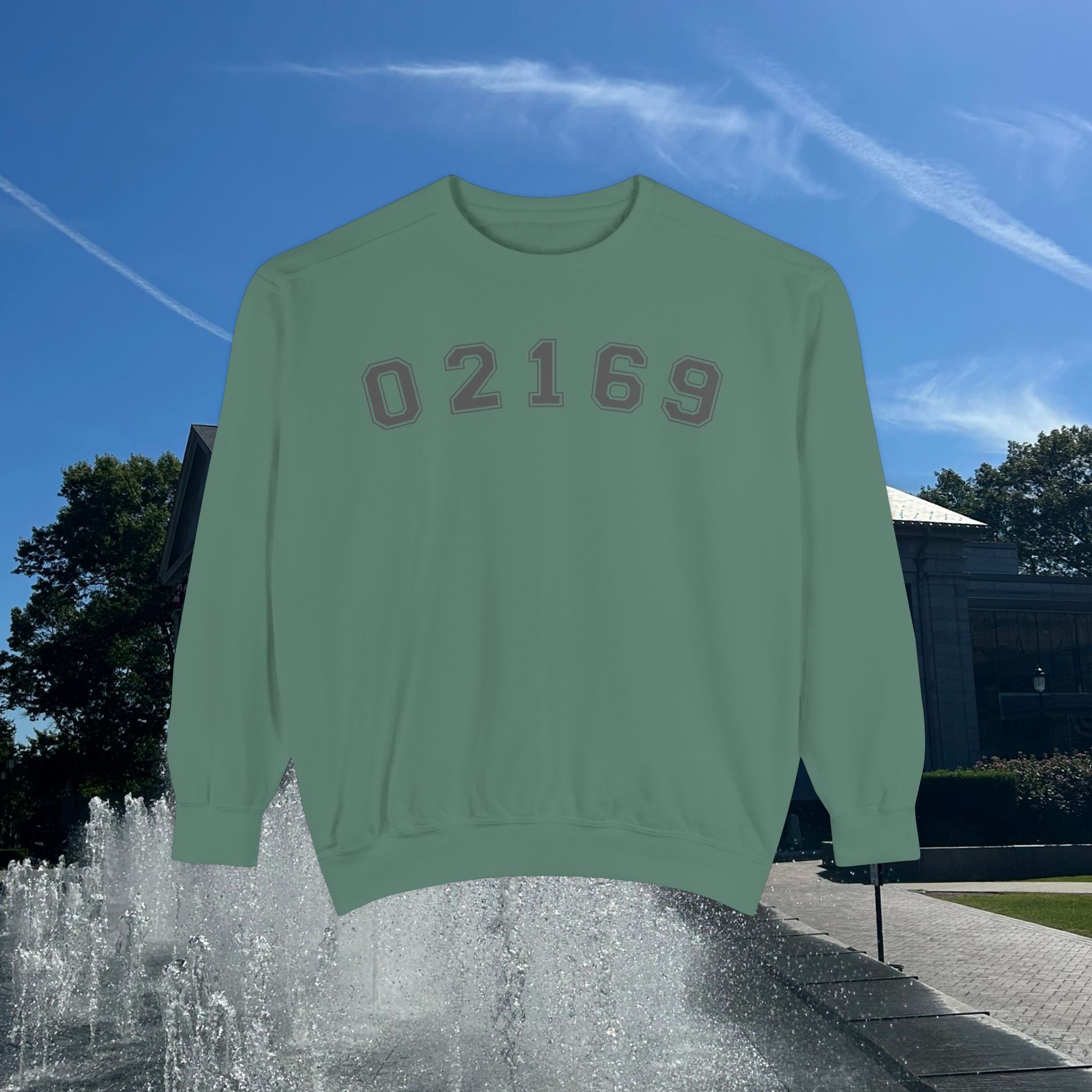 02169- Quincy Zip Code Sweatshirt Grey Text