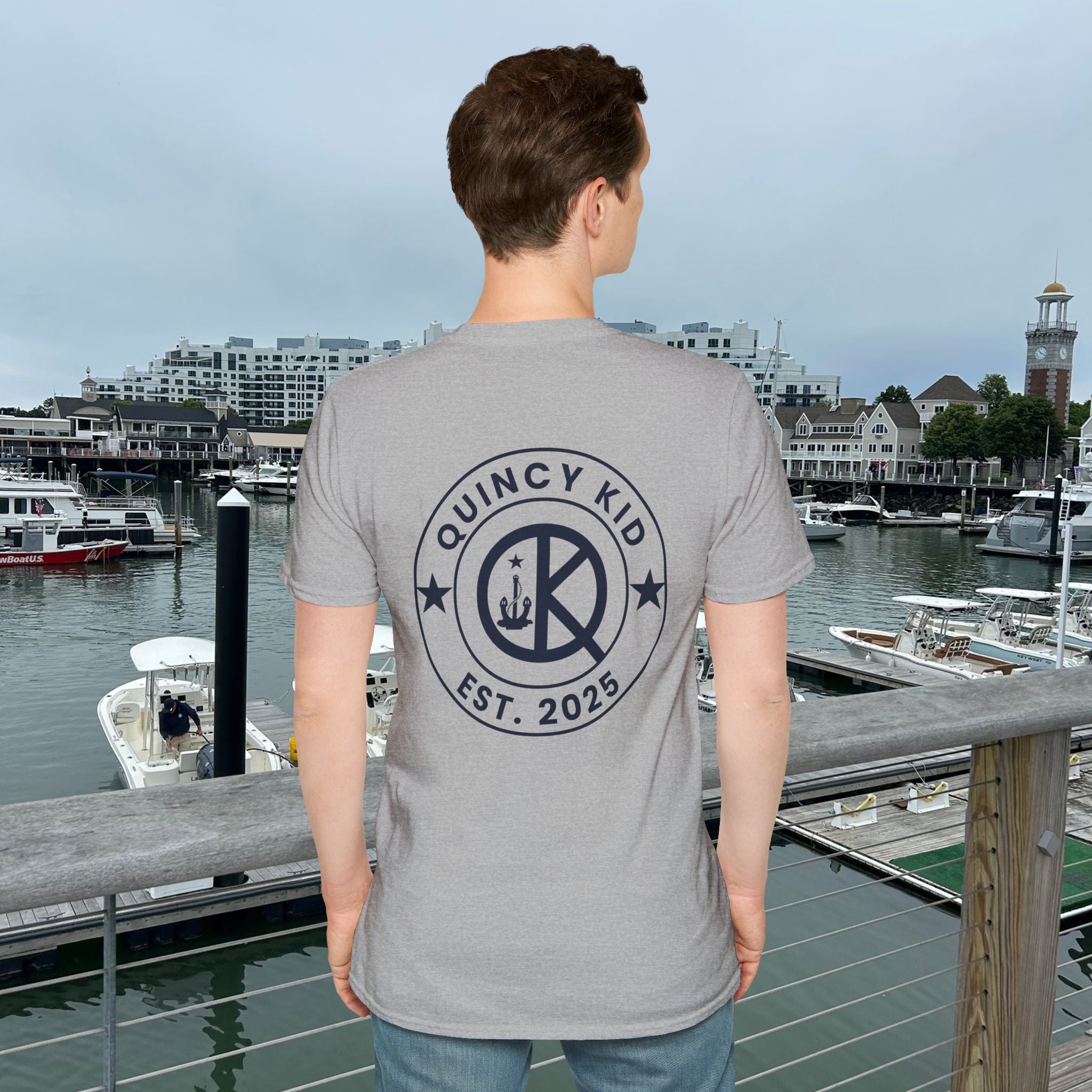 Quincy Kid Emblem T-Shirt- Navy