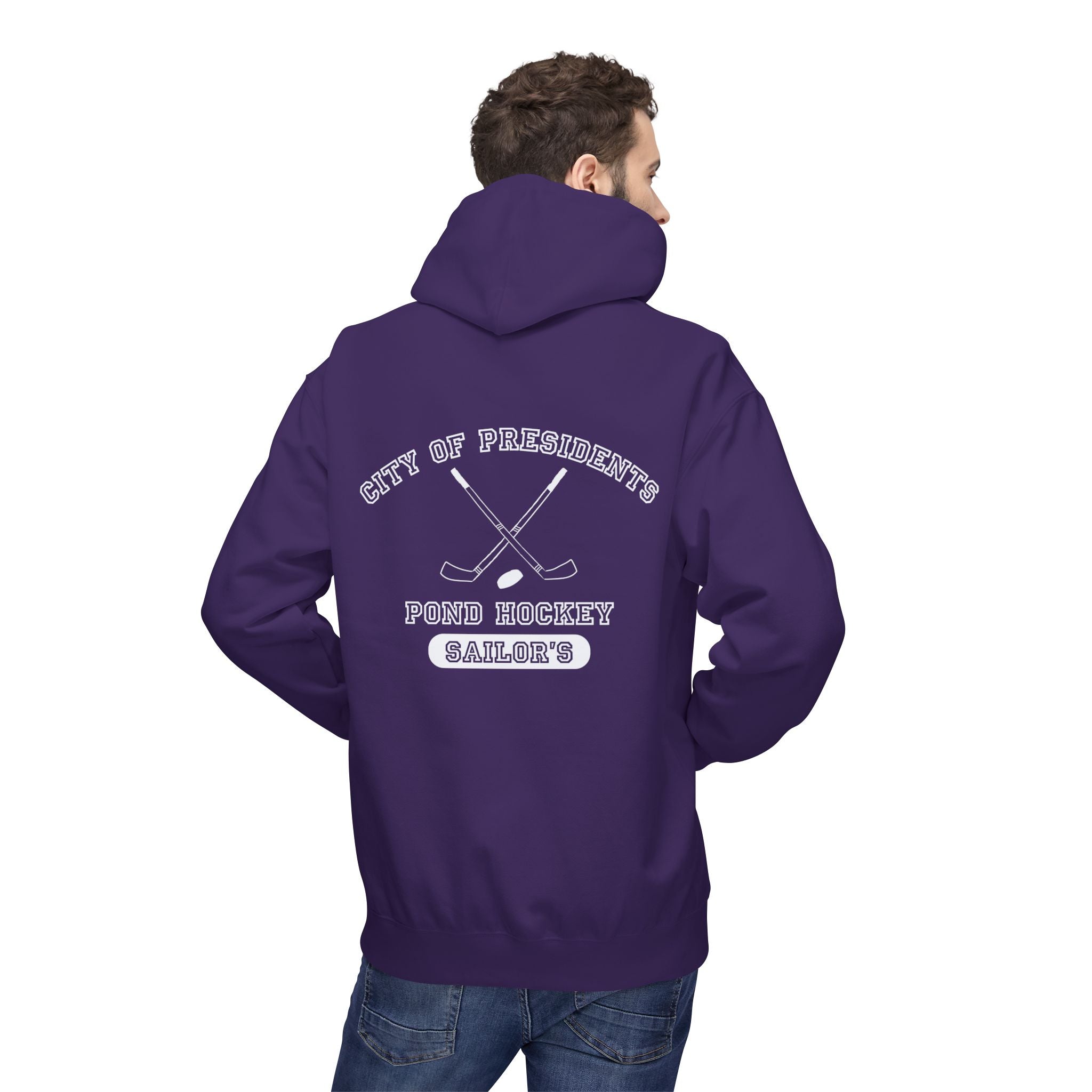 Sailor's Pond Hockey Softstyle Hoodie White Text