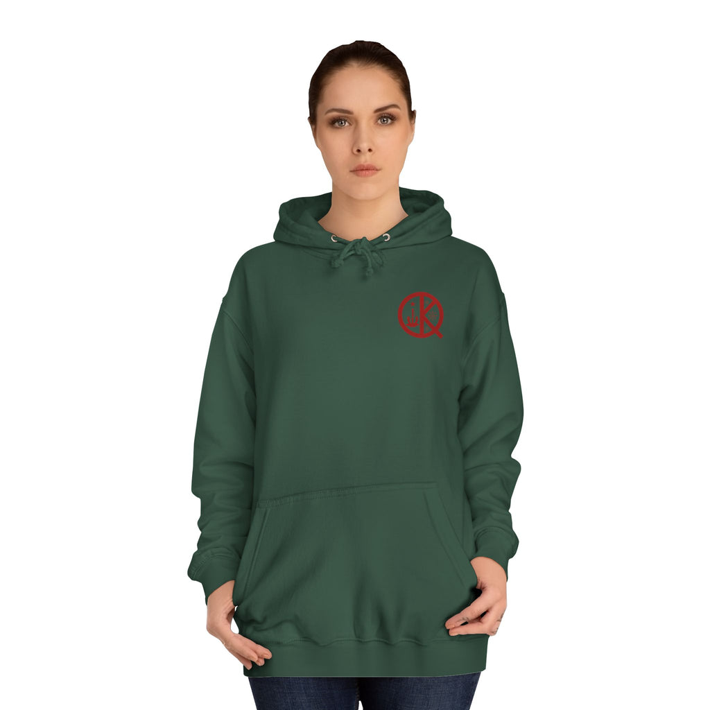 North Quincy Red Line Holiday Hoodie- Red Logo