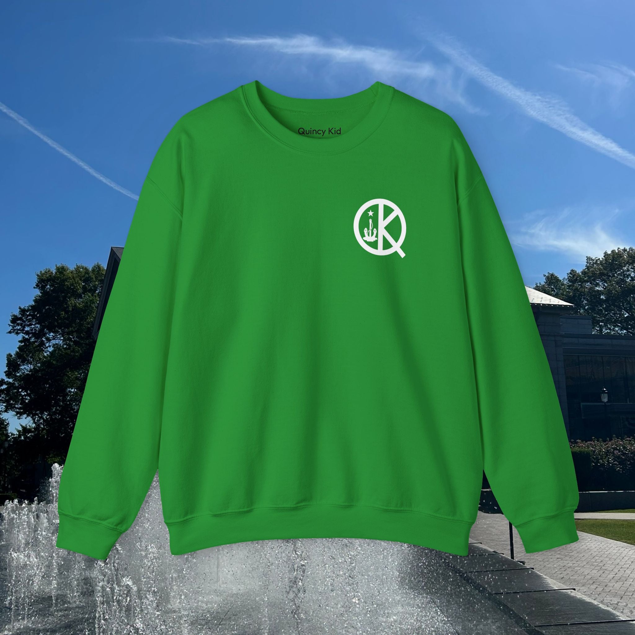 Quincy Kid Crewneck Sweatshirt With White Emblem