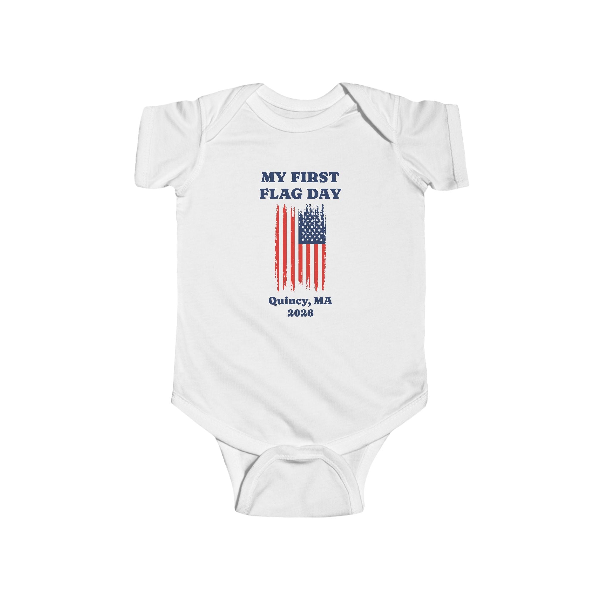 My First Flag Day Onesie — Quincy Flag Day Baby Bodysuit