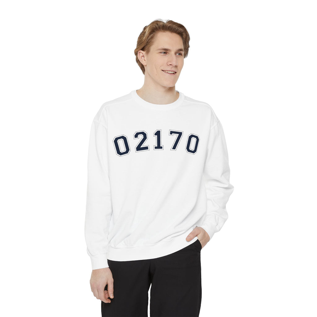 02170- Quincy Zip Code Sweatshirt Navy Text