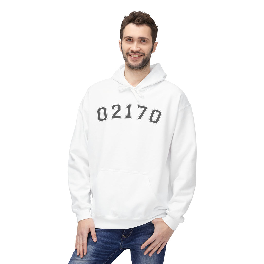 02170- Quincy Zip Code Softstyle Hoodie Grey Text