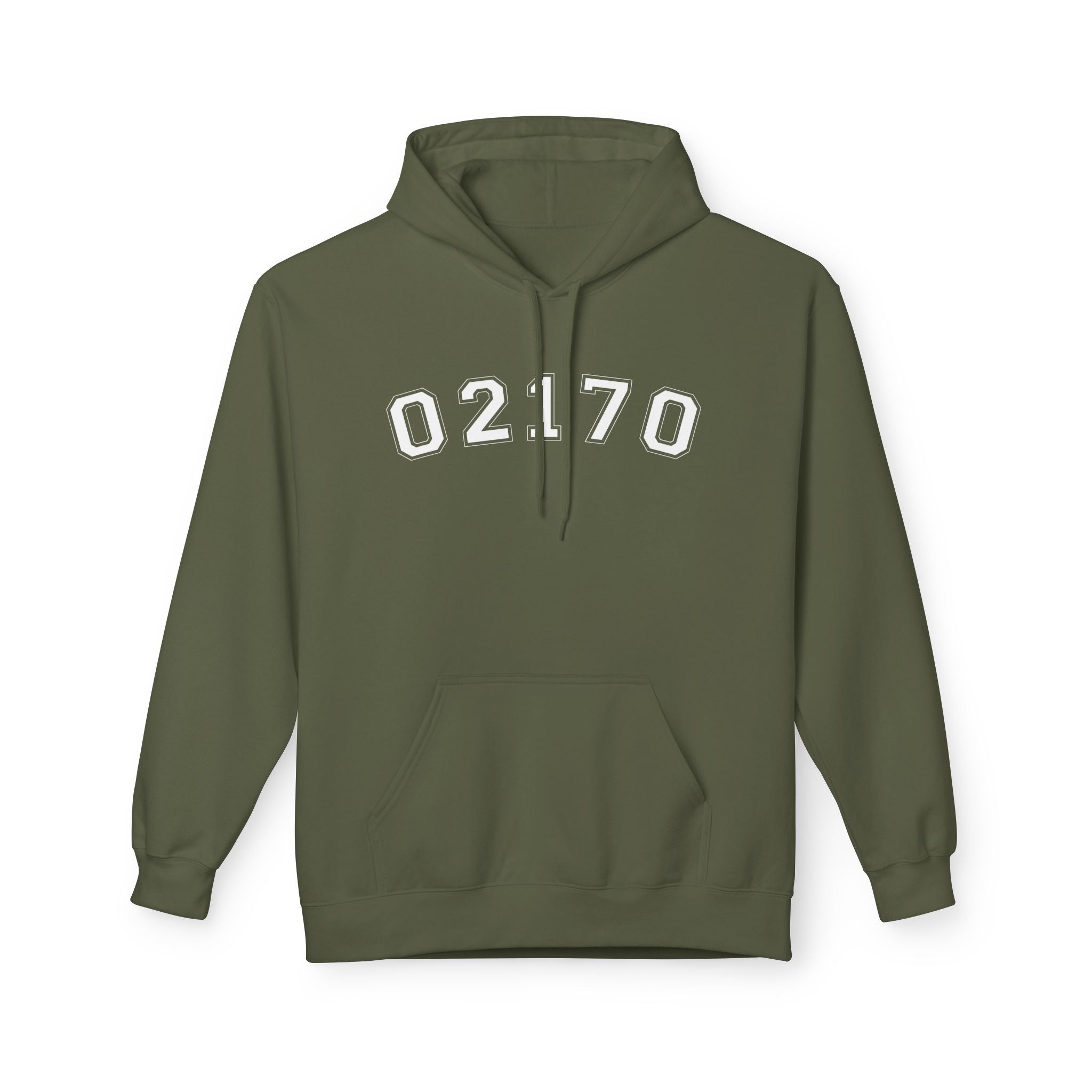 02170- Quincy Zip Code Softstyle Hoodie White Text