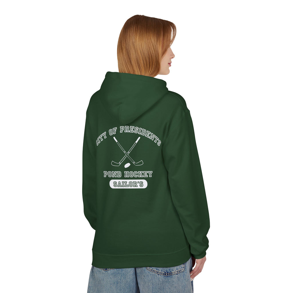 Sailor's Pond Hockey Softstyle Hoodie White Text
