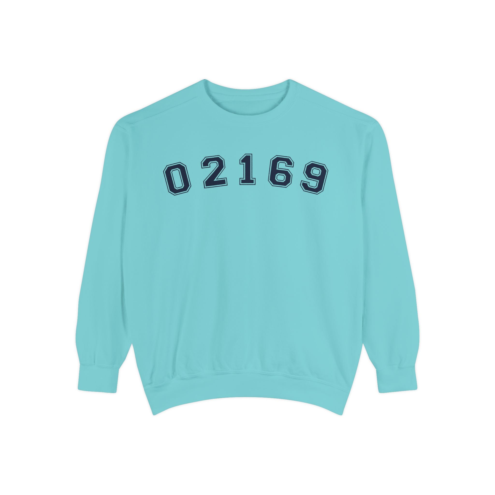 02169- Quincy Zip Code Sweatshirt Navy Text