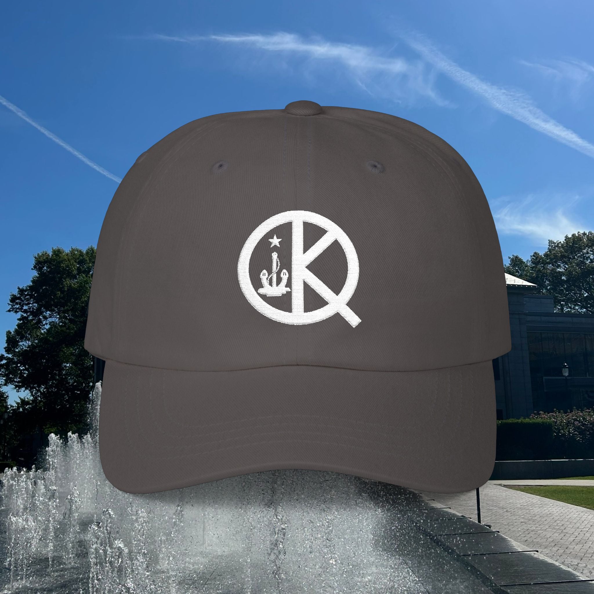 Quincy QK Classic Dad Cap — White Logo Baseball Hat