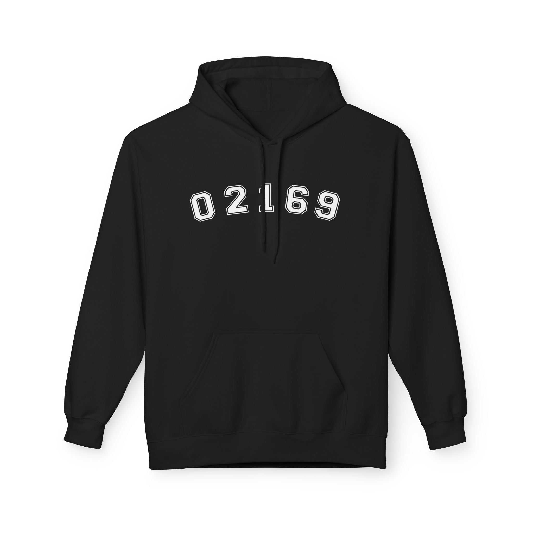02169- Quincy Zip Code Softstyle Hoodie White Text