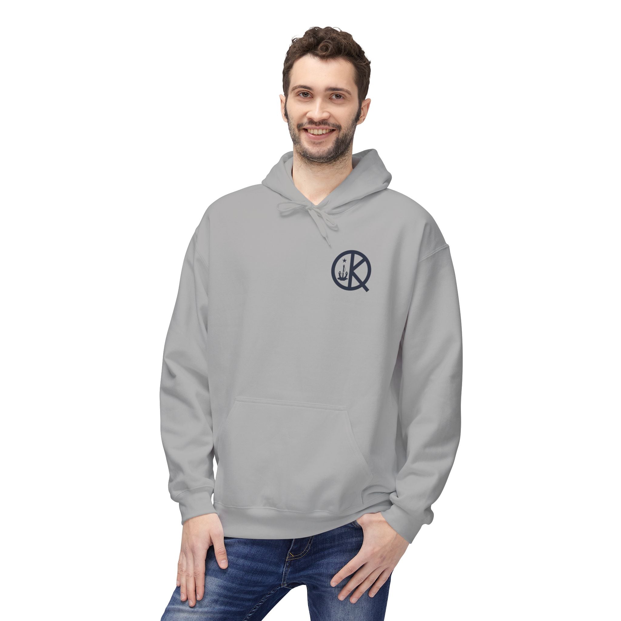 Quincy Kid Softstyle Hoodie with Emblem- Navy