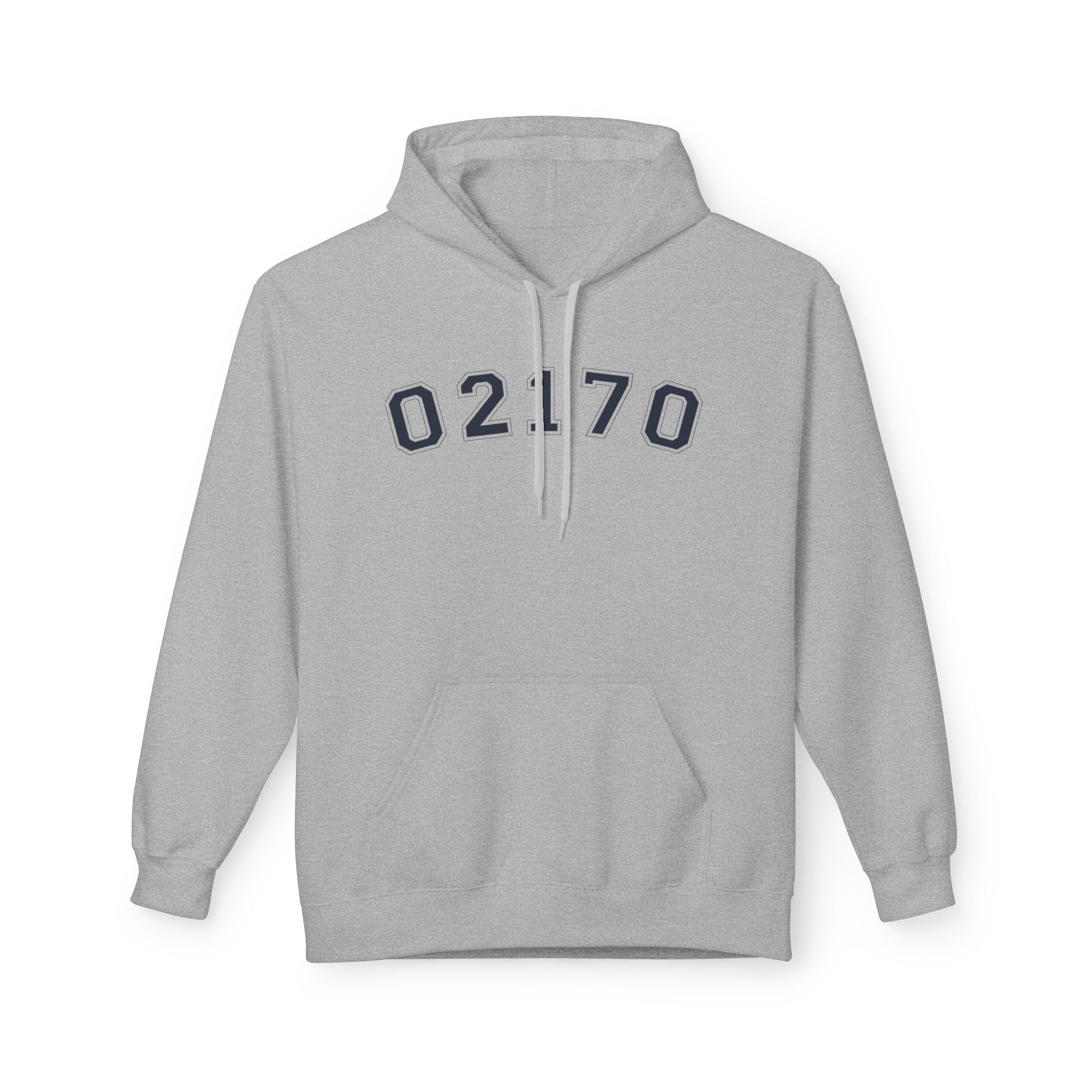 02170- Quincy Zip Code Soft style Hoodie Navy Text