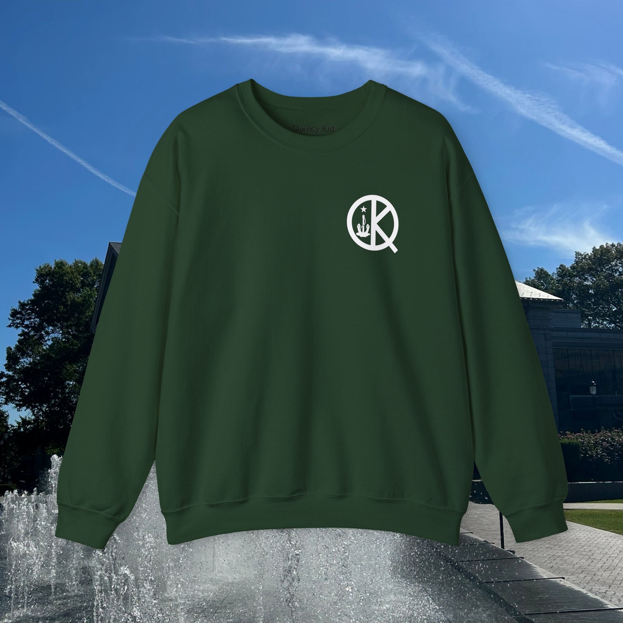Quincy Kid Crewneck Sweatshirt With White Emblem