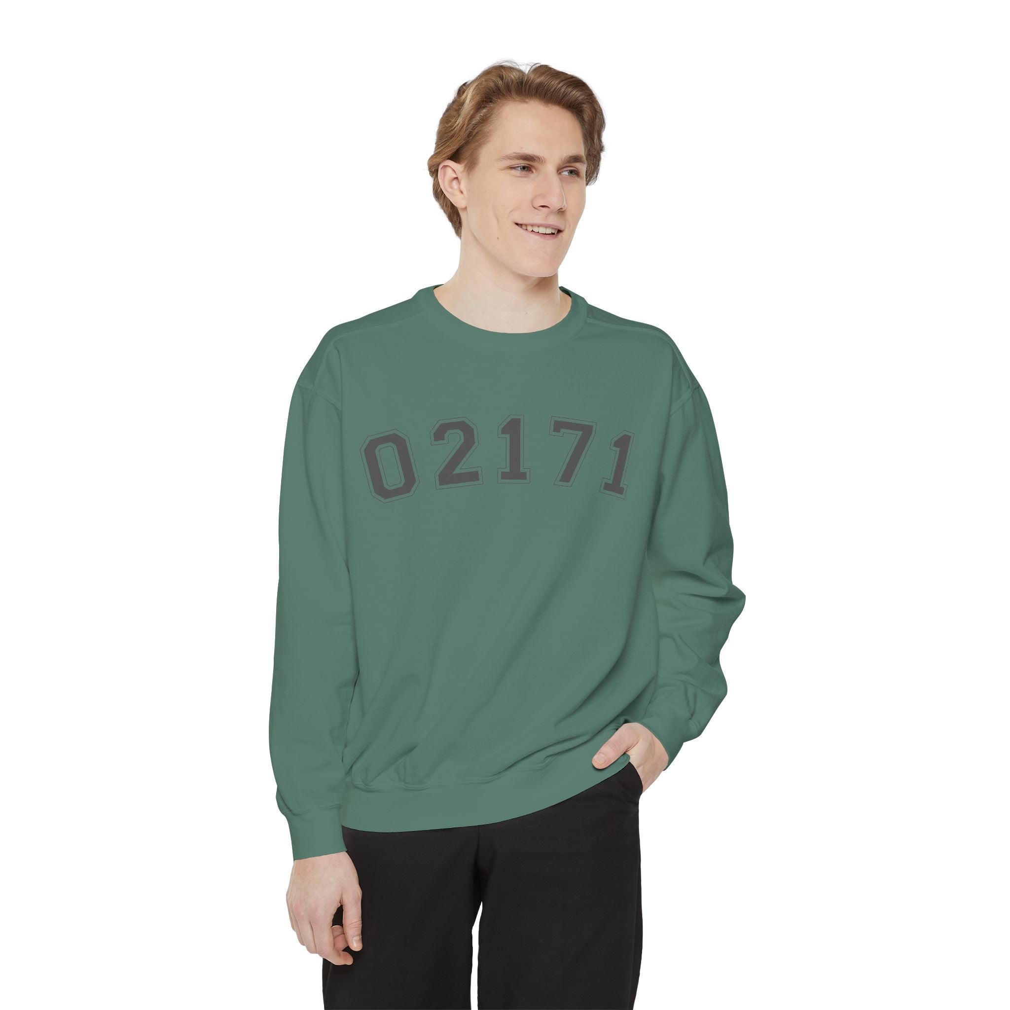02171- Quincy Zip Code Sweatshirt Grey Text