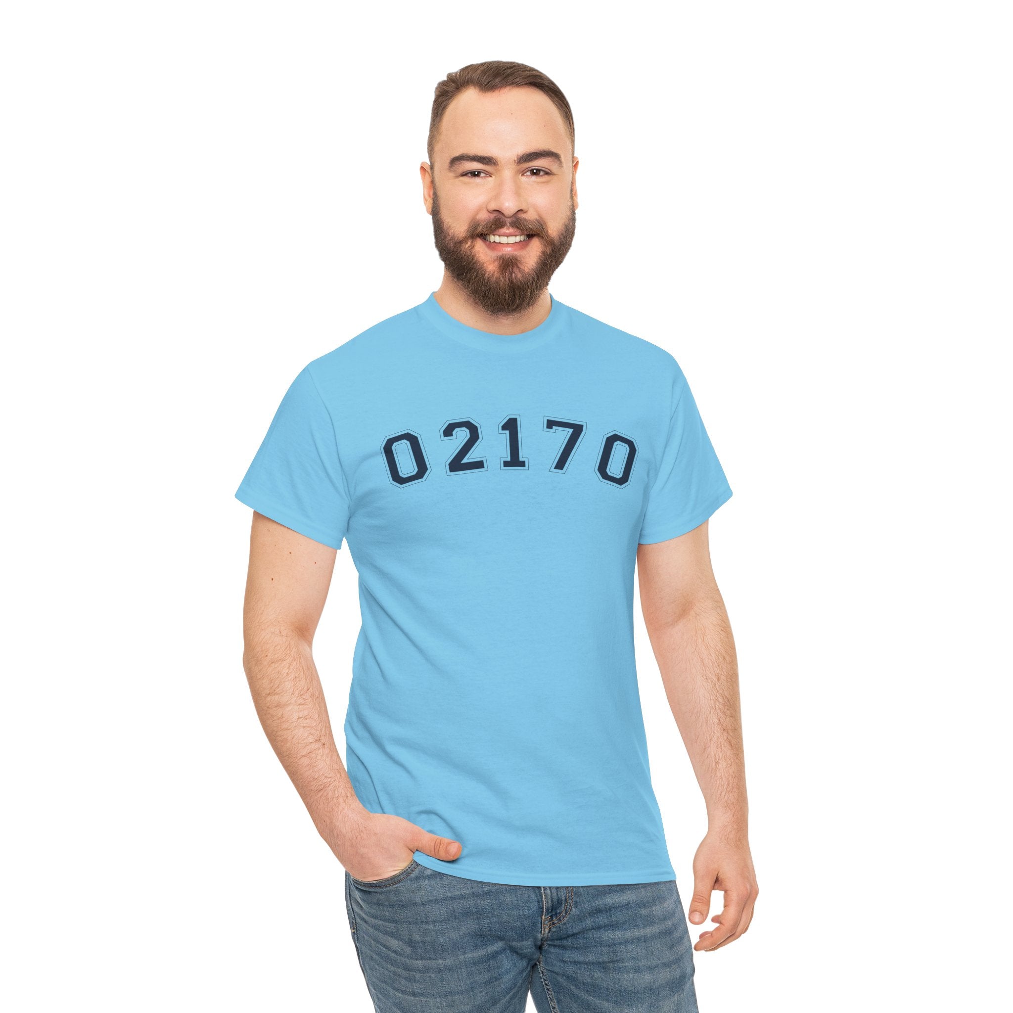 02170- Quincy Zip Code T-shirt Navy Text