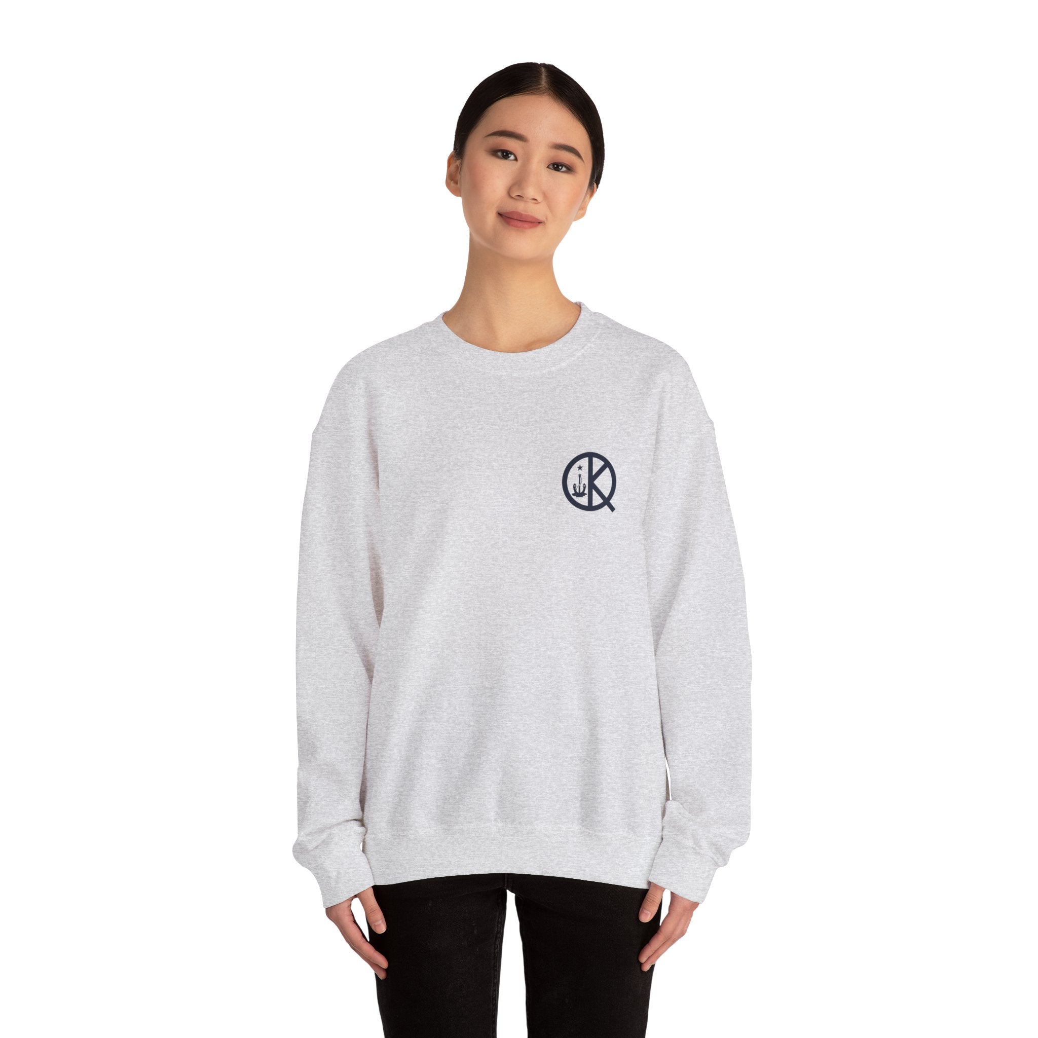 Quincy Kid Crewneck Sweatshirt With Navy Emblem