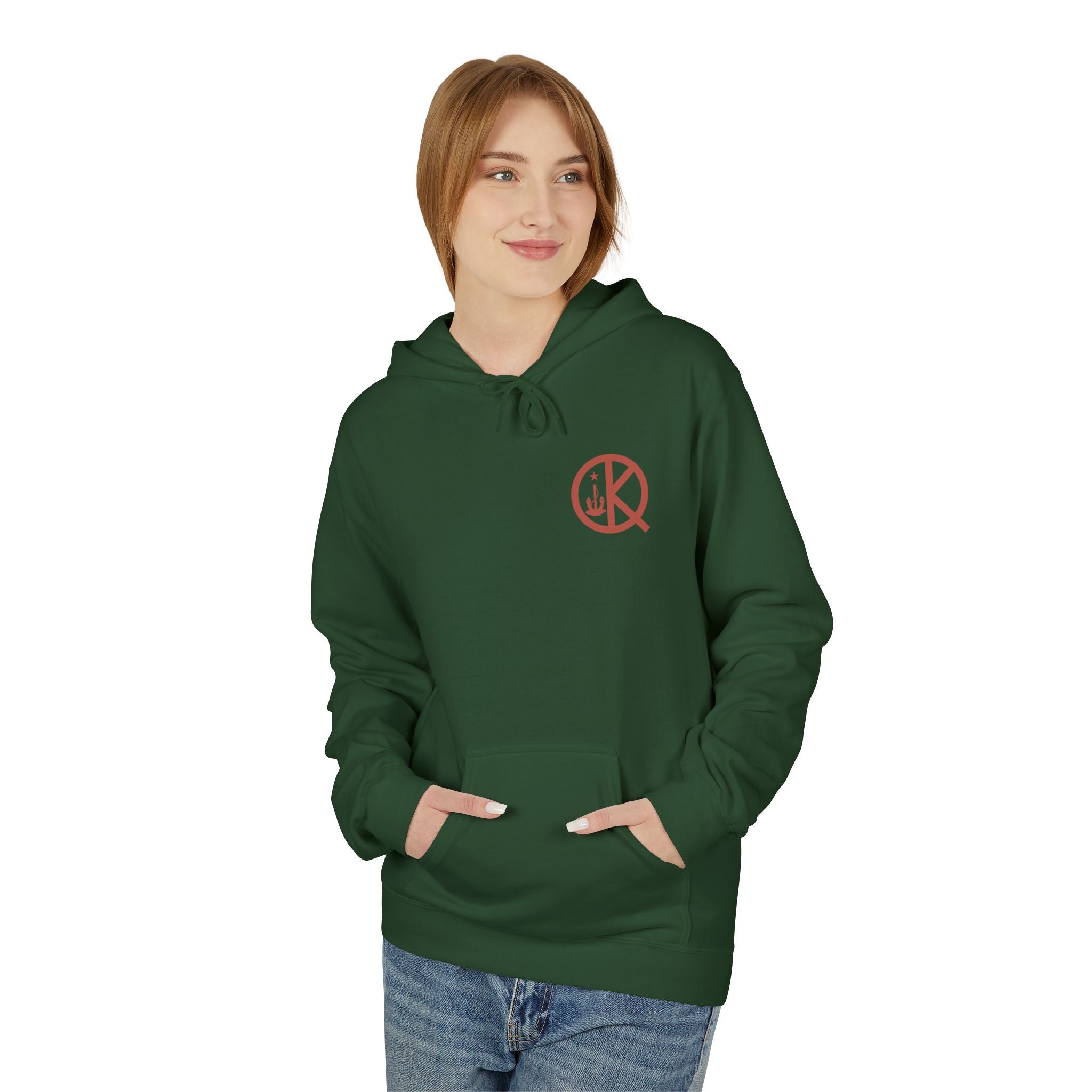 Quincy Distance Sign Softstyle Hoodie- Maroon Logo