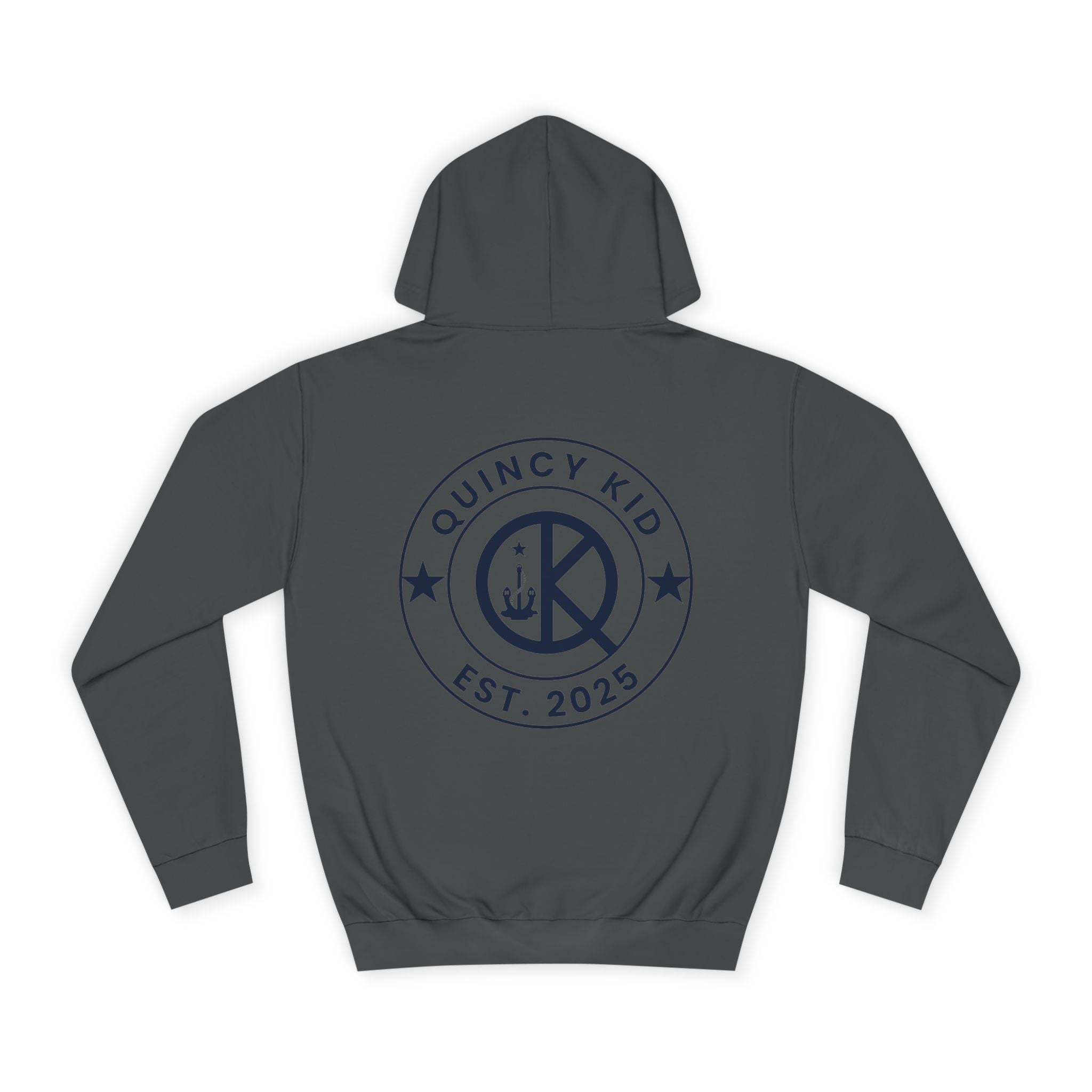 Quincy Kid Hoodie with Emblem- Navy