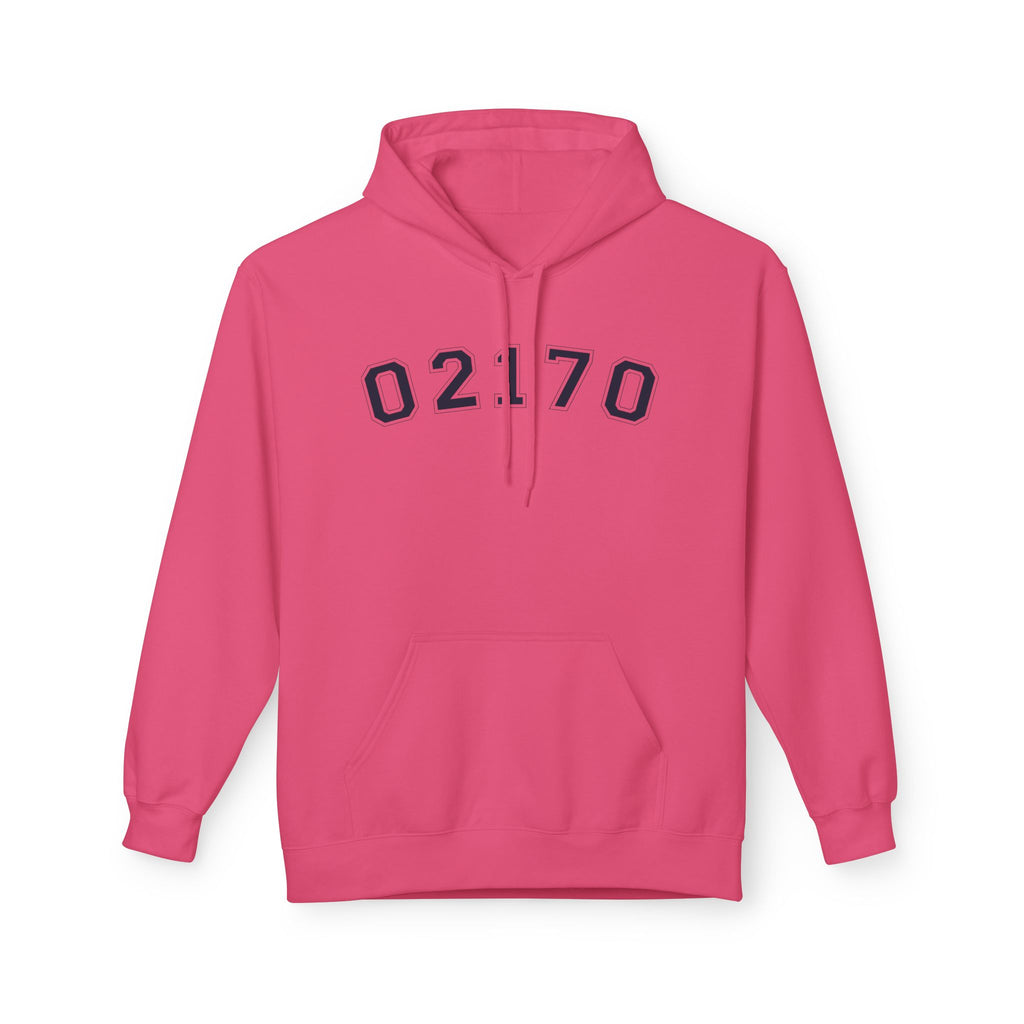 02170- Quincy Zip Code Soft style Hoodie Navy Text