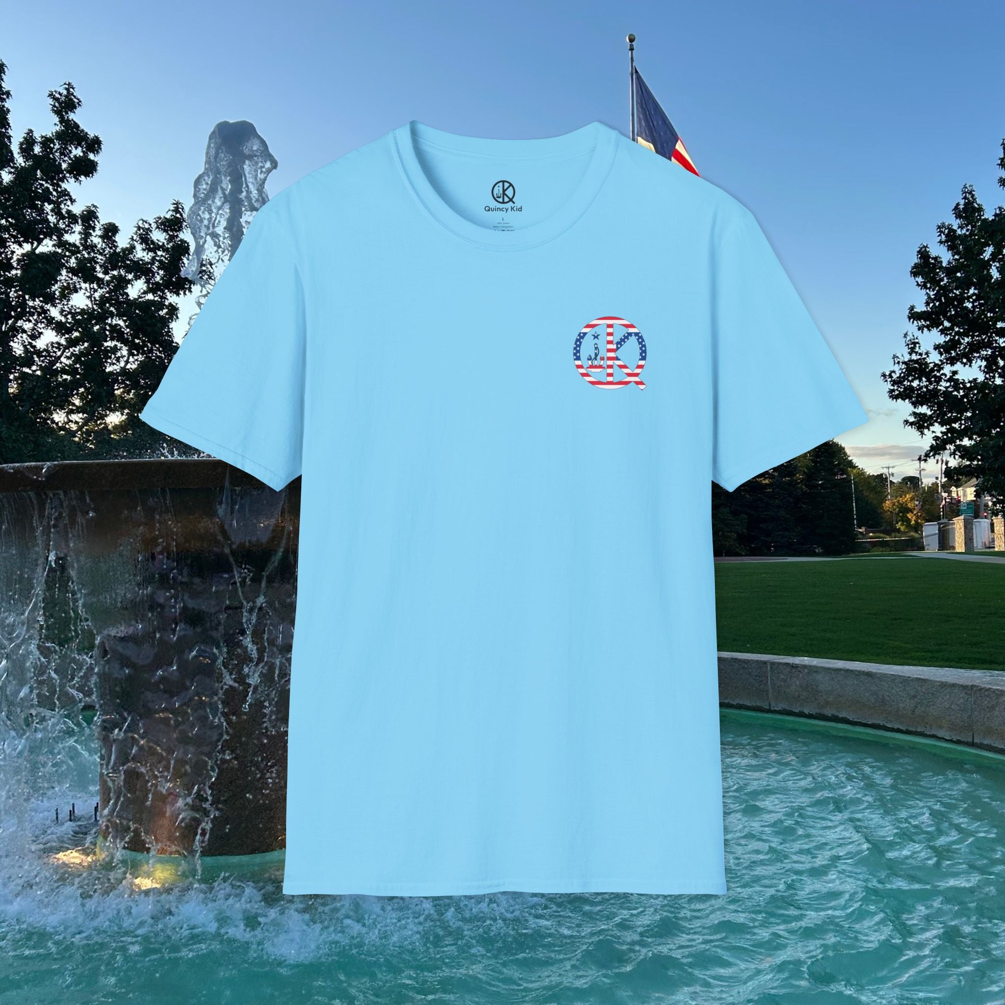 Quincy Kid Flag Logo- Flag Day T-Shirt